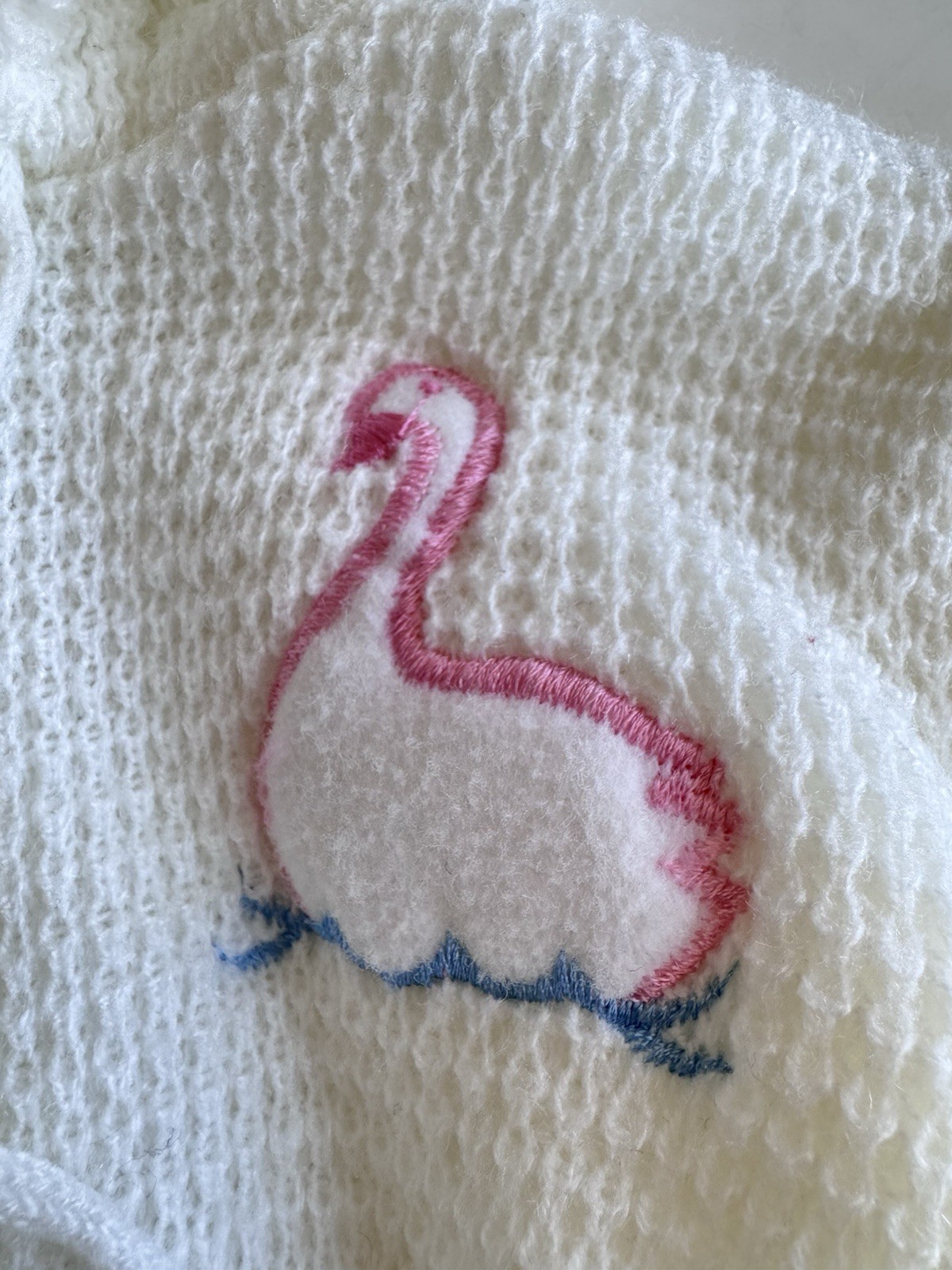 Vintage 80s Sears Knit Baby Outfit Newborn Hood One Piece