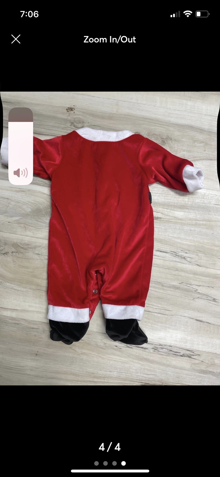 Baby Velour Santa Claus 0/3 months