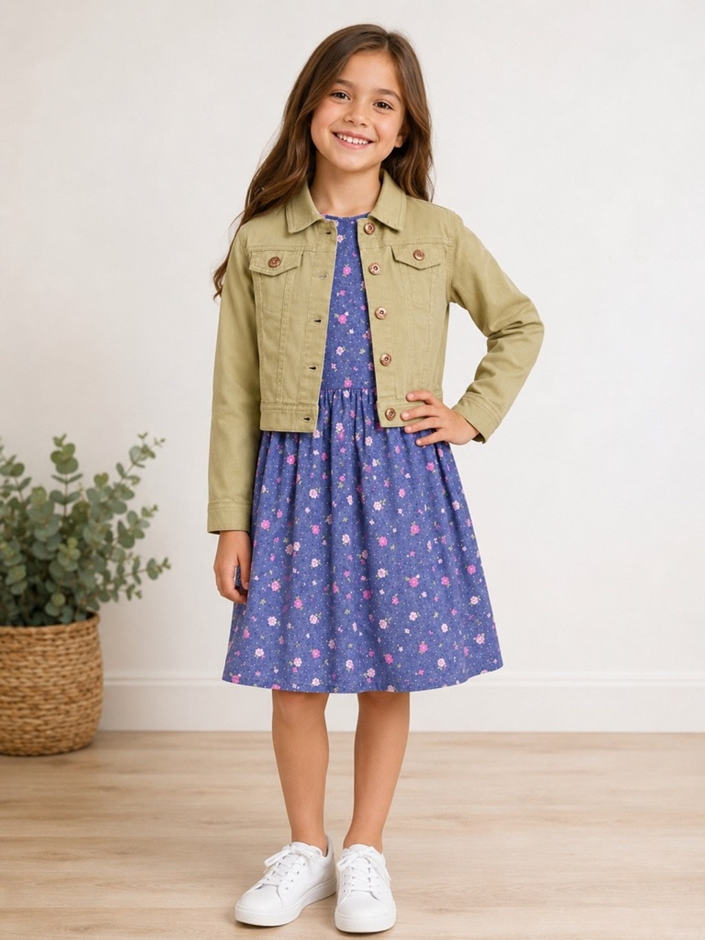 Nanette Lepore Girls’ 2-Piece Sundress & Denim Jacket Set