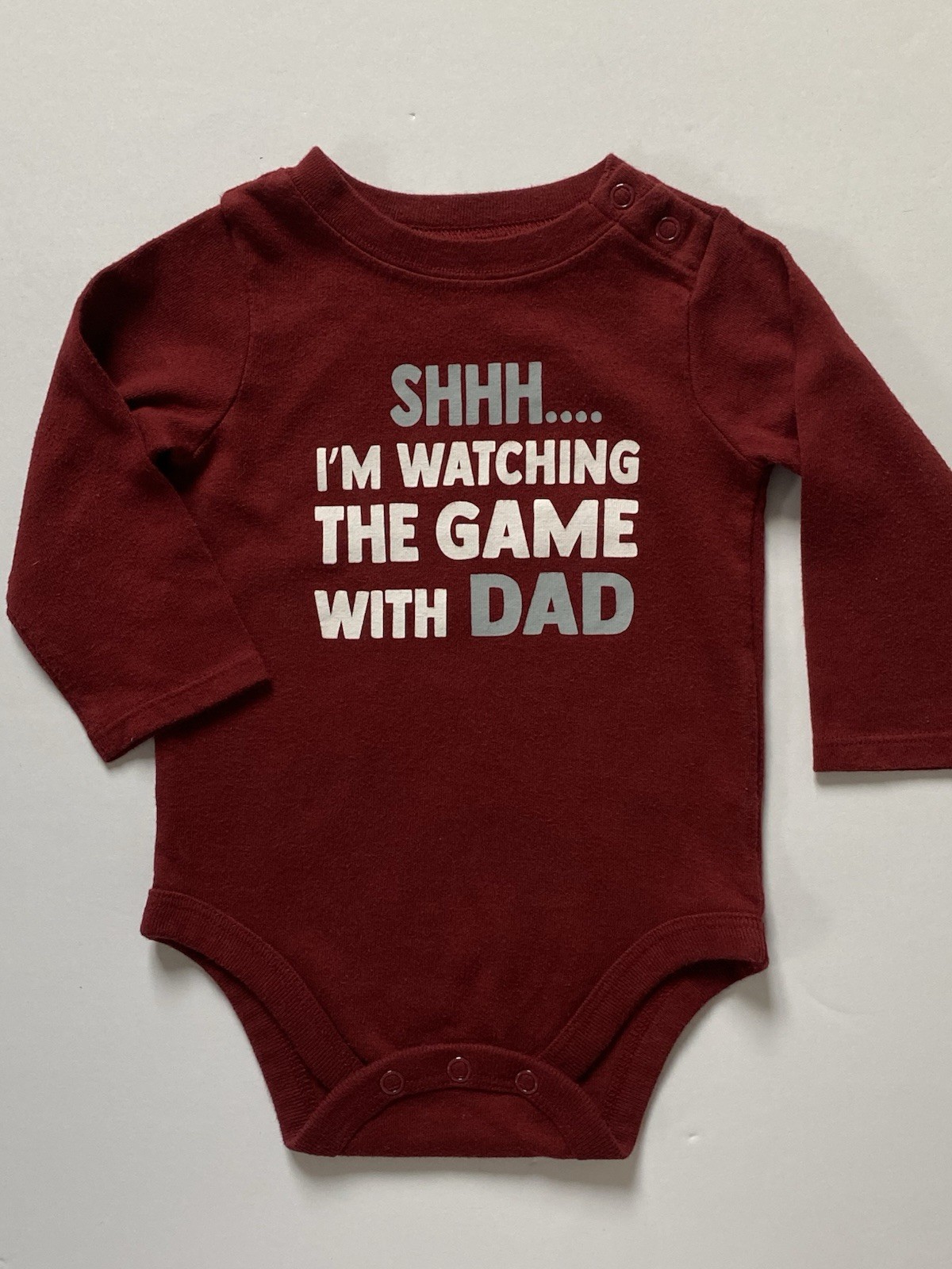 Sports Game Shirt Size 6-9 Months Football Basketball Hockey Snap Top Long Sl.