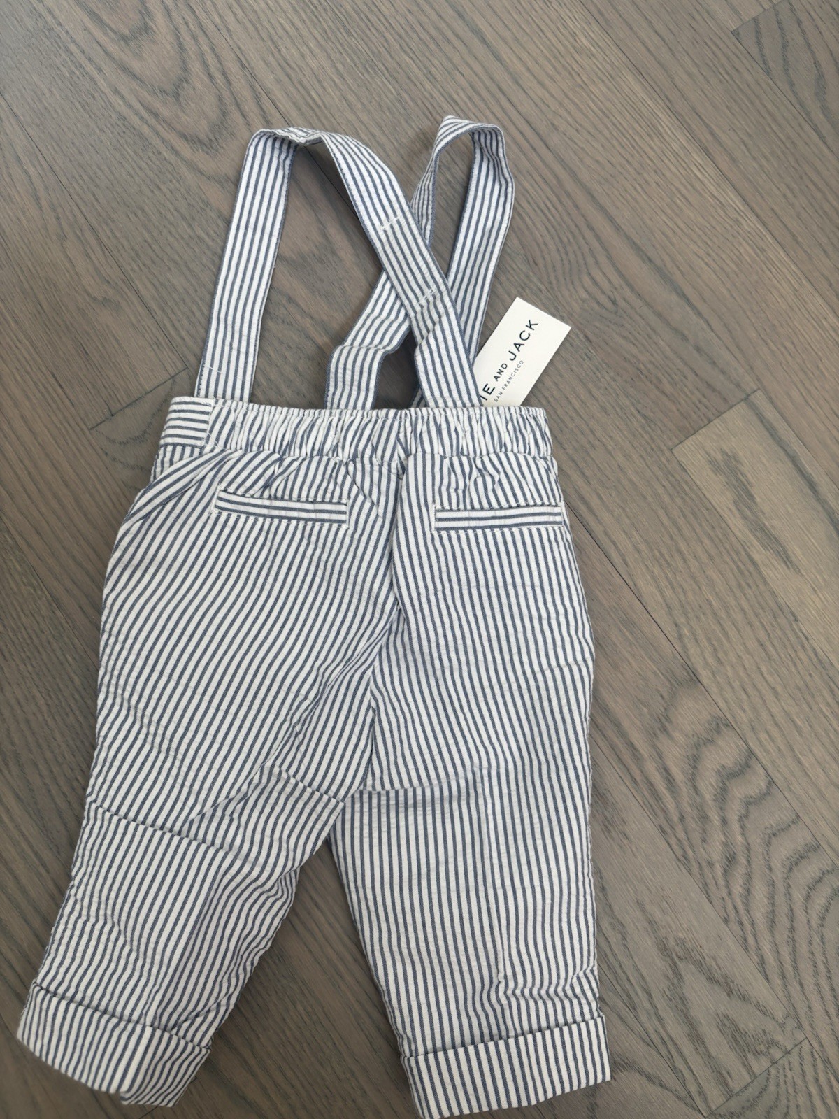 NWT Janie and Jack boy 5-piece EASTER blue seersucker overalls bodysuit SET 0 3