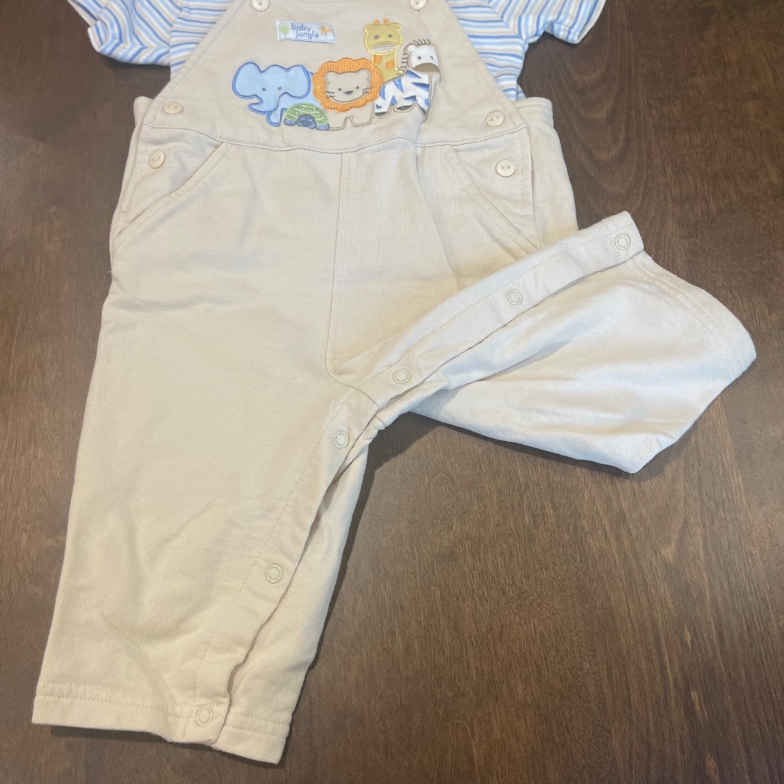Vintage First Moments Layette Jungle Outfit Size 6-9M Embroidered Animals Knit
