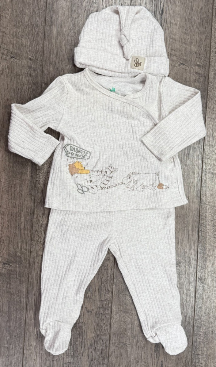 Baby Boy Clothes Disney Baby 0-3 Month 3pc Pooh & Friends Footed Outfit & Hat