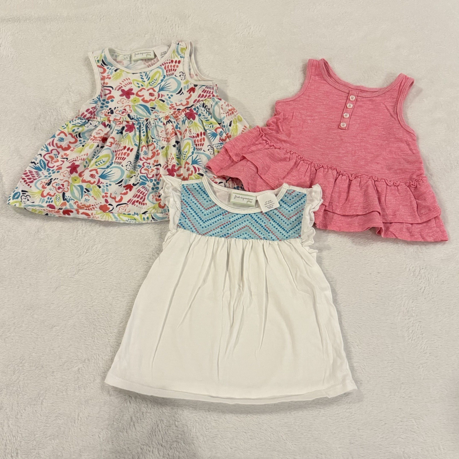 Baby Girl 12M 12–18M Spring Summer Mixed Lot 21Pcs Dress Tee Tank Shorts One-Pc