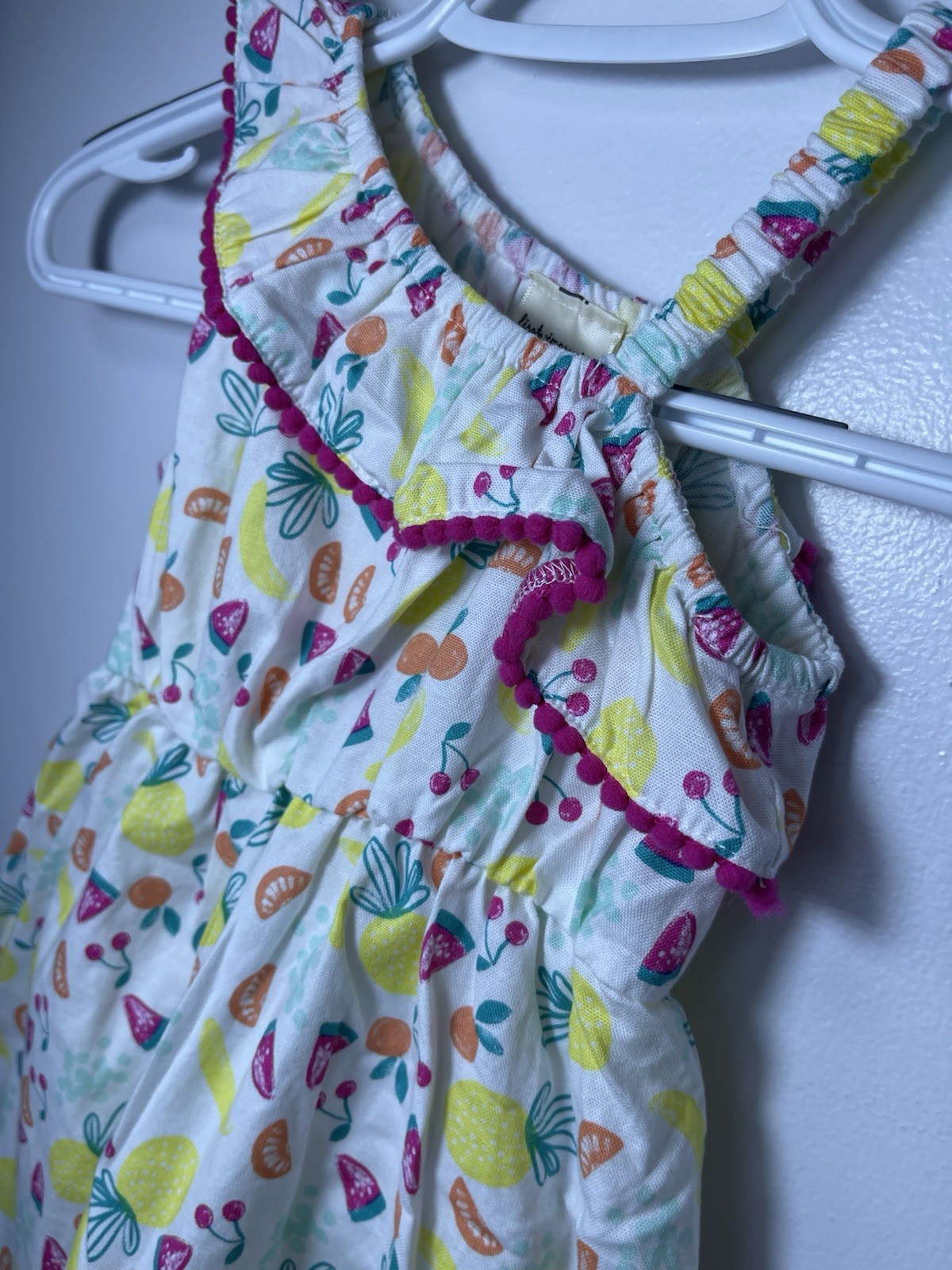 First Impressions Girls Fruit Print Sleeveless Dress Set w/Bloomers 18 Months