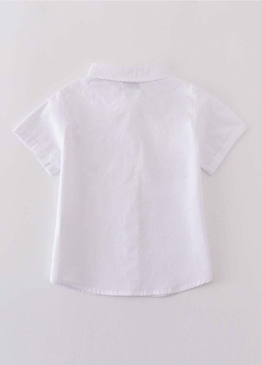 Boy’s Boutique Premium White Easter Cross Embroidered Boy Top Button Down Collar