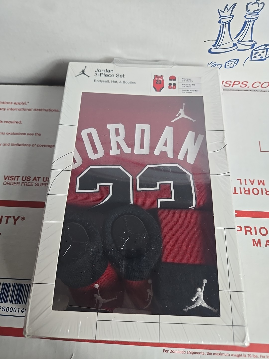 Jordan Jumpman 23 Baby Infant 0-6 Months Bodysuit Beanie Bootie 3 Piece Set NIB