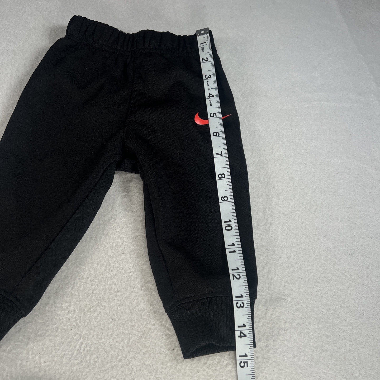 Nike: Hoodie/Long Sleeve Shirt & Sweat Pants Outfit Black Grey Orange 12 Months