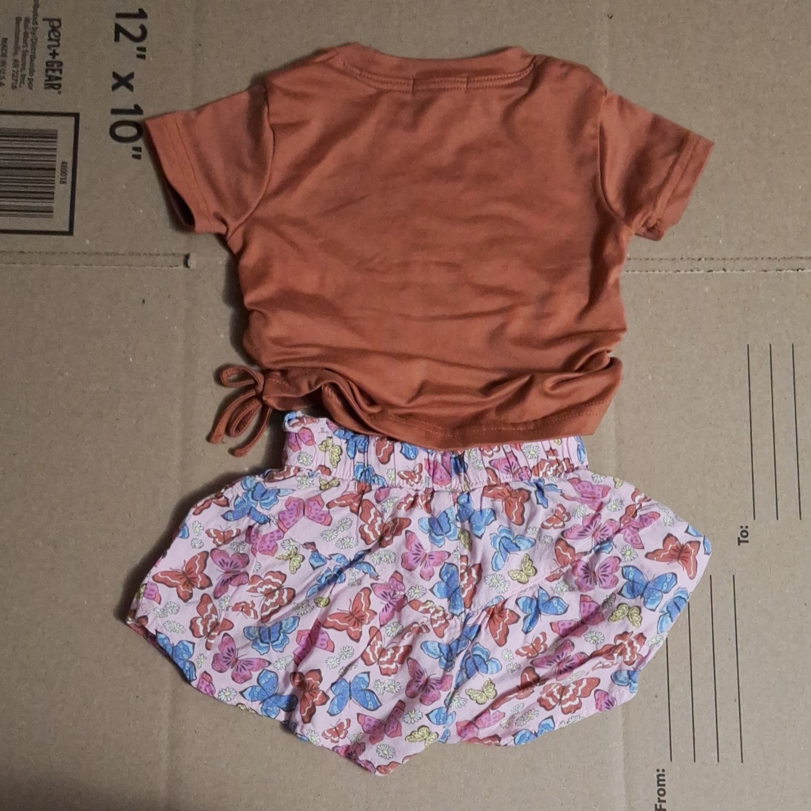 Lemon Kiss Girls 18M 2pc Shorts Set Sequin LOVE Tee Butterfly Shorts