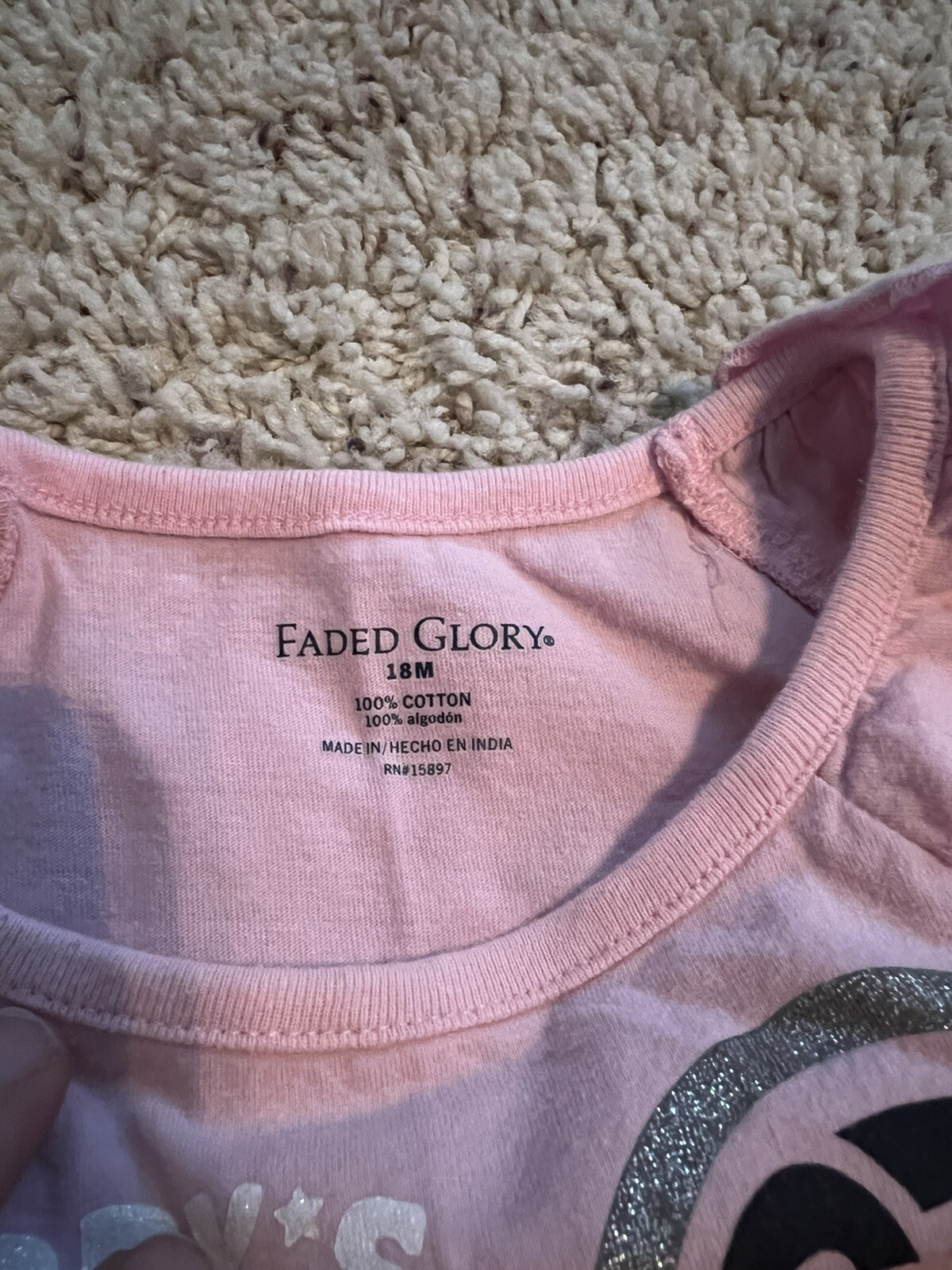 Baby Girls 2pc Outfit Faded Glory 18 Months EUC