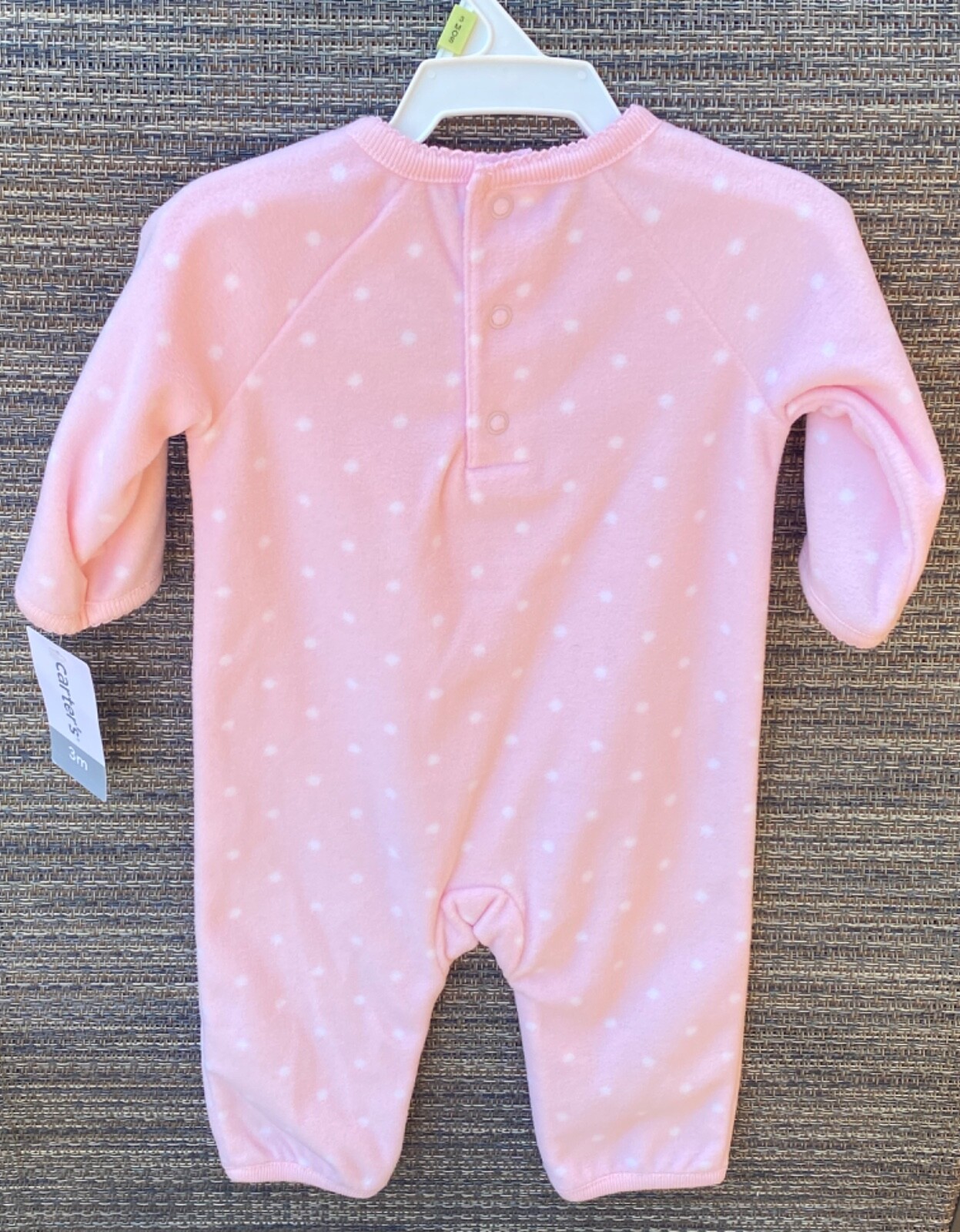 Carter’s Baby Girl 1-Pc Fleece Jumpsuit Soft Comfy Character Face Pink 3 Months