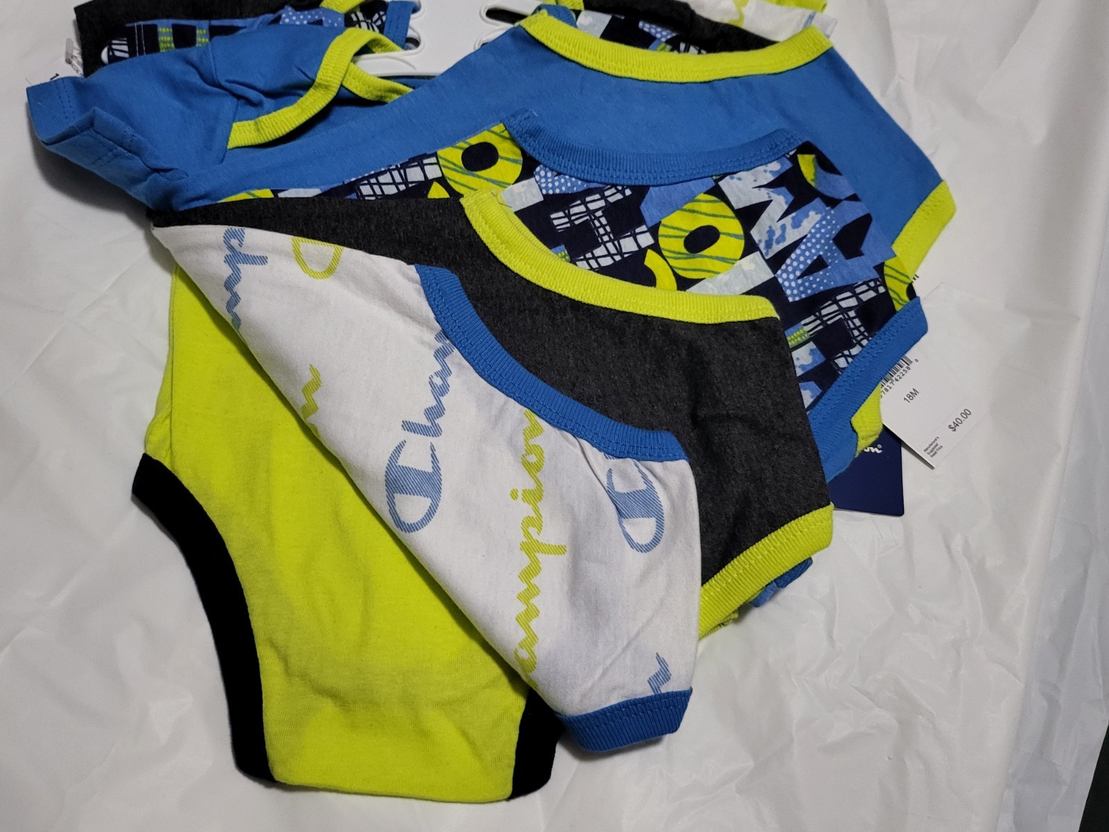 Champion 5-Piece Boys Baby Onsies Set Short Sleeve Snap 18M