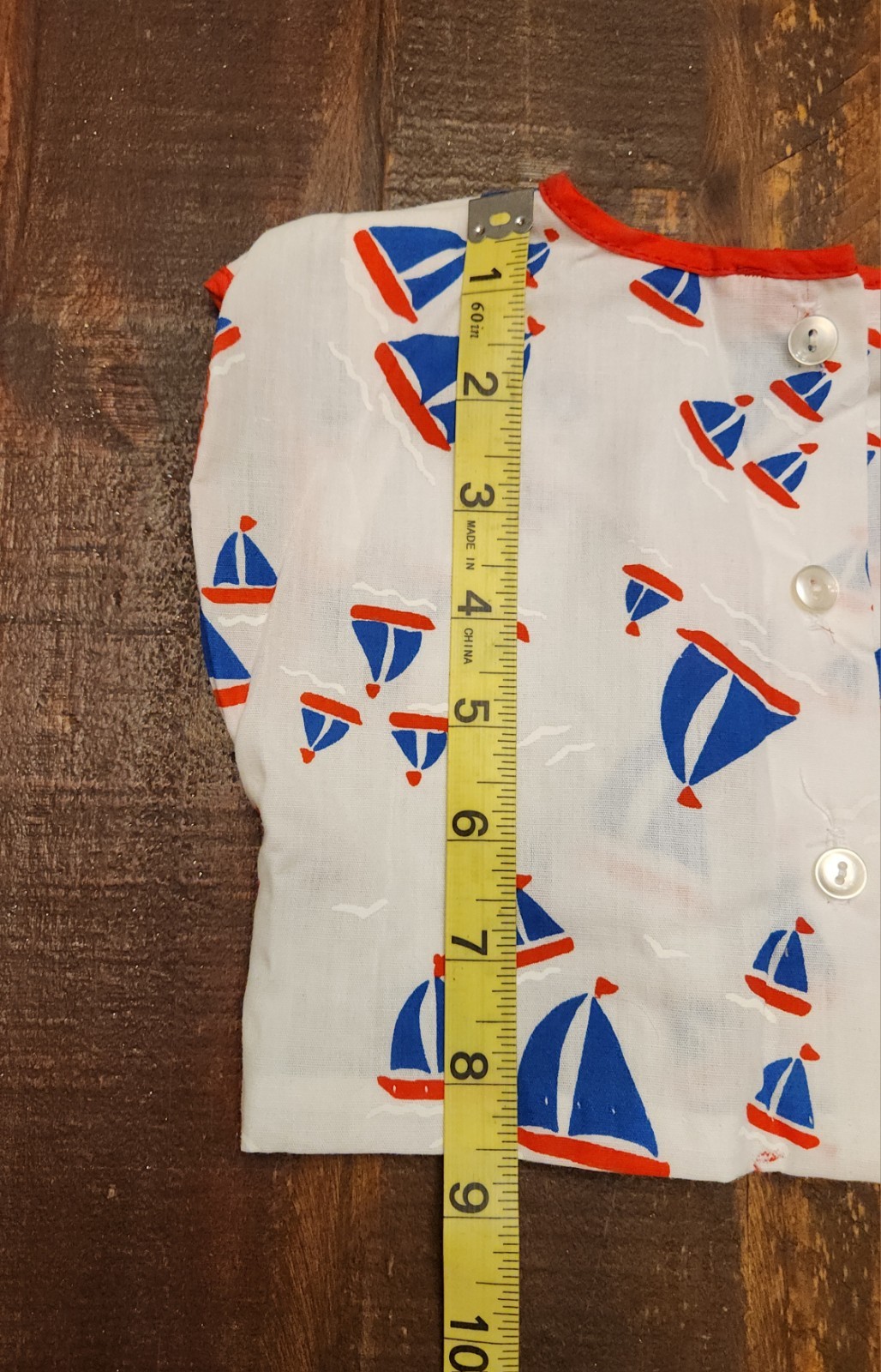 Vintage Carters Sail Boat Outfit Baby Infant Boy 2 Piece 6-9 Months