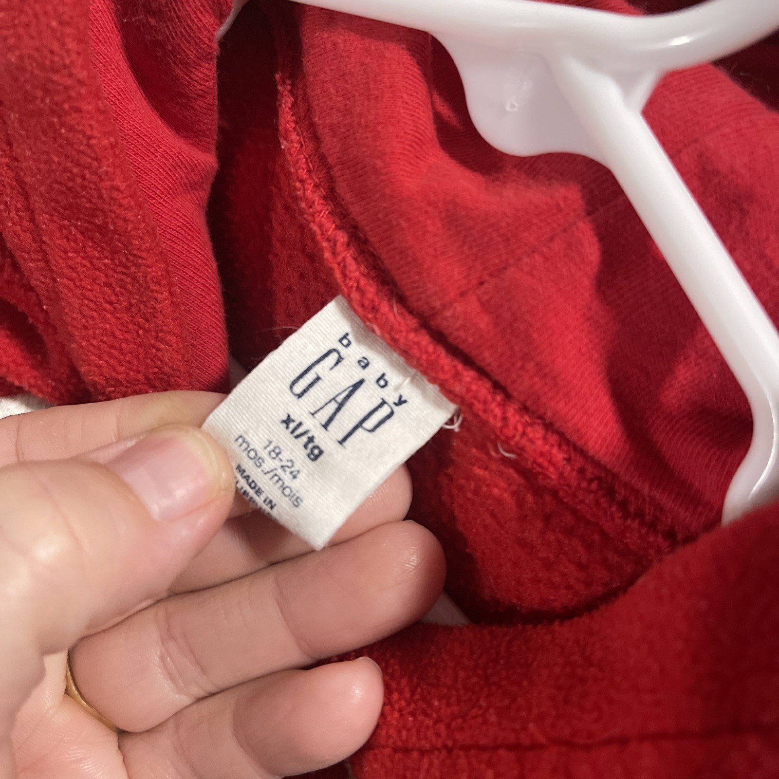 Baby Gap Boy’s Logo Hoodie, Pants And Hat! Outfit Red Navy 3pc Fall Winter Lined