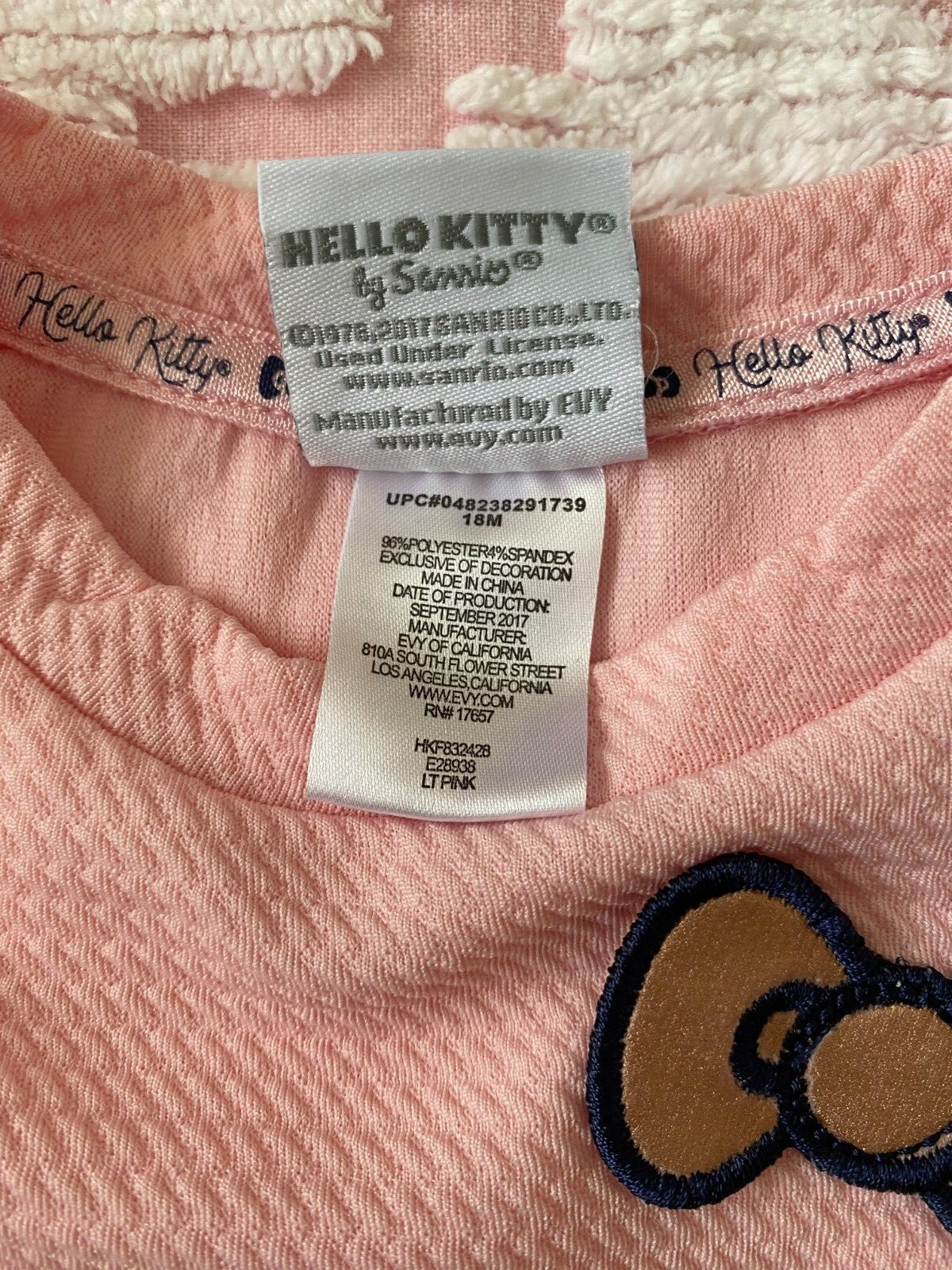 HELLO KITTY TODDLER GIRLS PINK TOP GRAY JOGGER PANT 2 PC OUTFIT ~ 18 MTHS