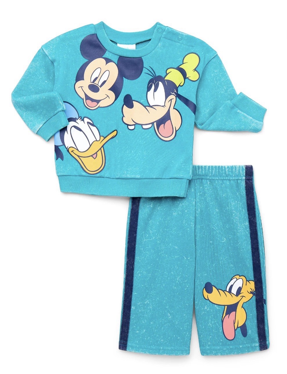 Mickey And Friends Baby Long Sleeve Graphic Crewneck Tee With Matching Pants