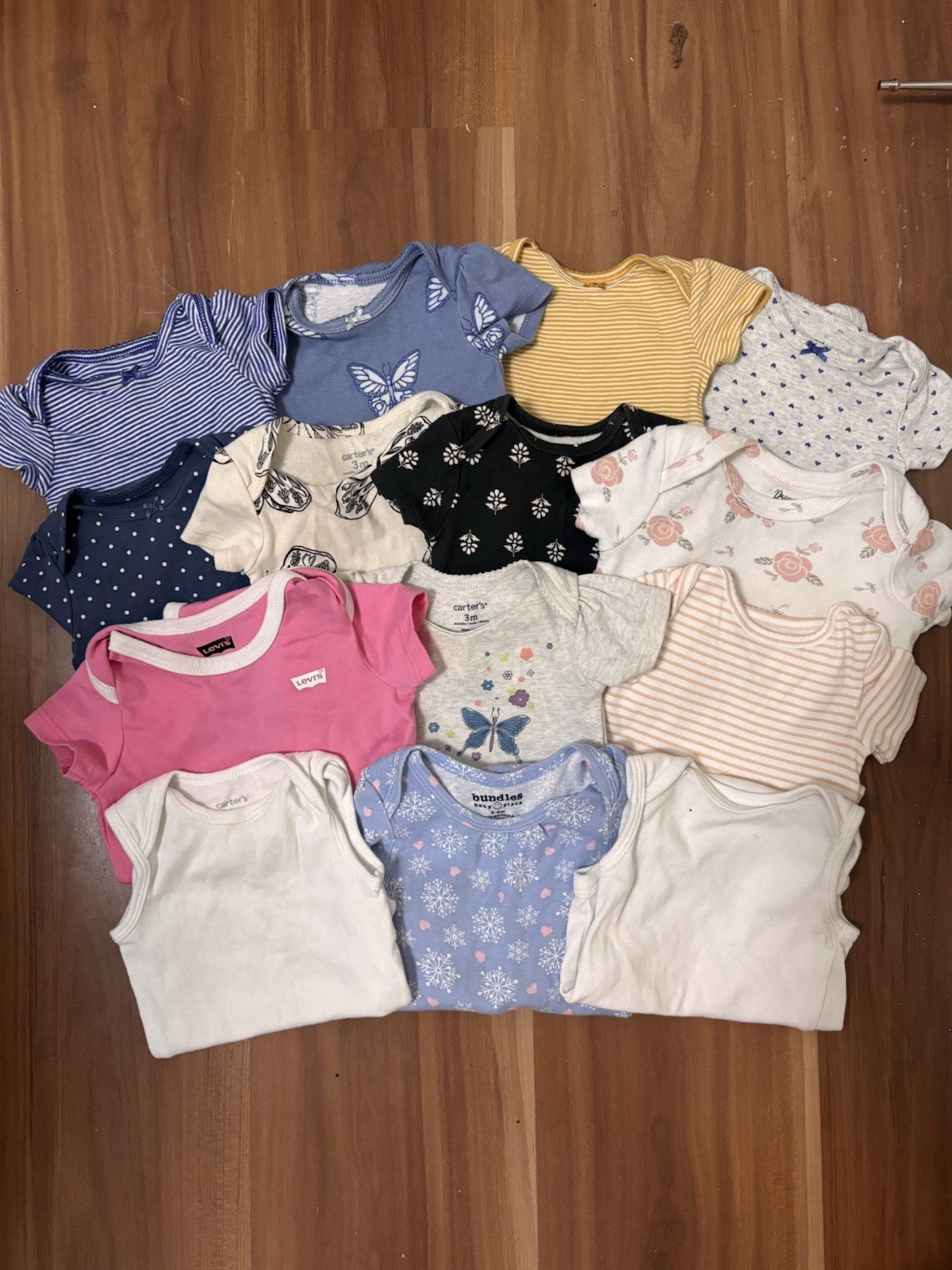 Bundle Of 3/6 Months Babygirl Onsies And Pants. 14 Onsies, 5 Pants