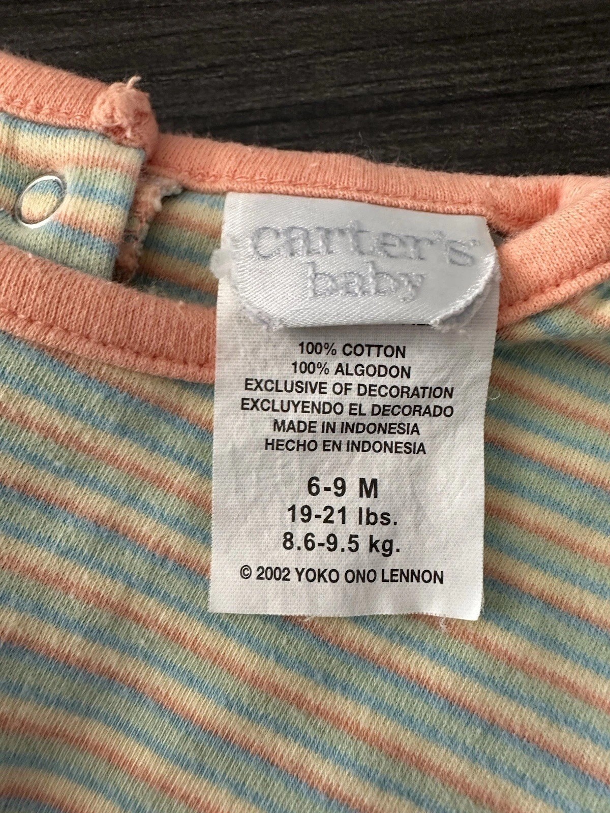 VTG Carter’s Yoko Ono Real love John Lennon Lot Blanket Outfit Animal Safari