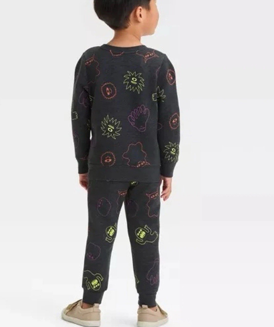 Cat & Jack Monsters Halloween Long Sleeve T-Shirt & Jogger Pants – 12 Months