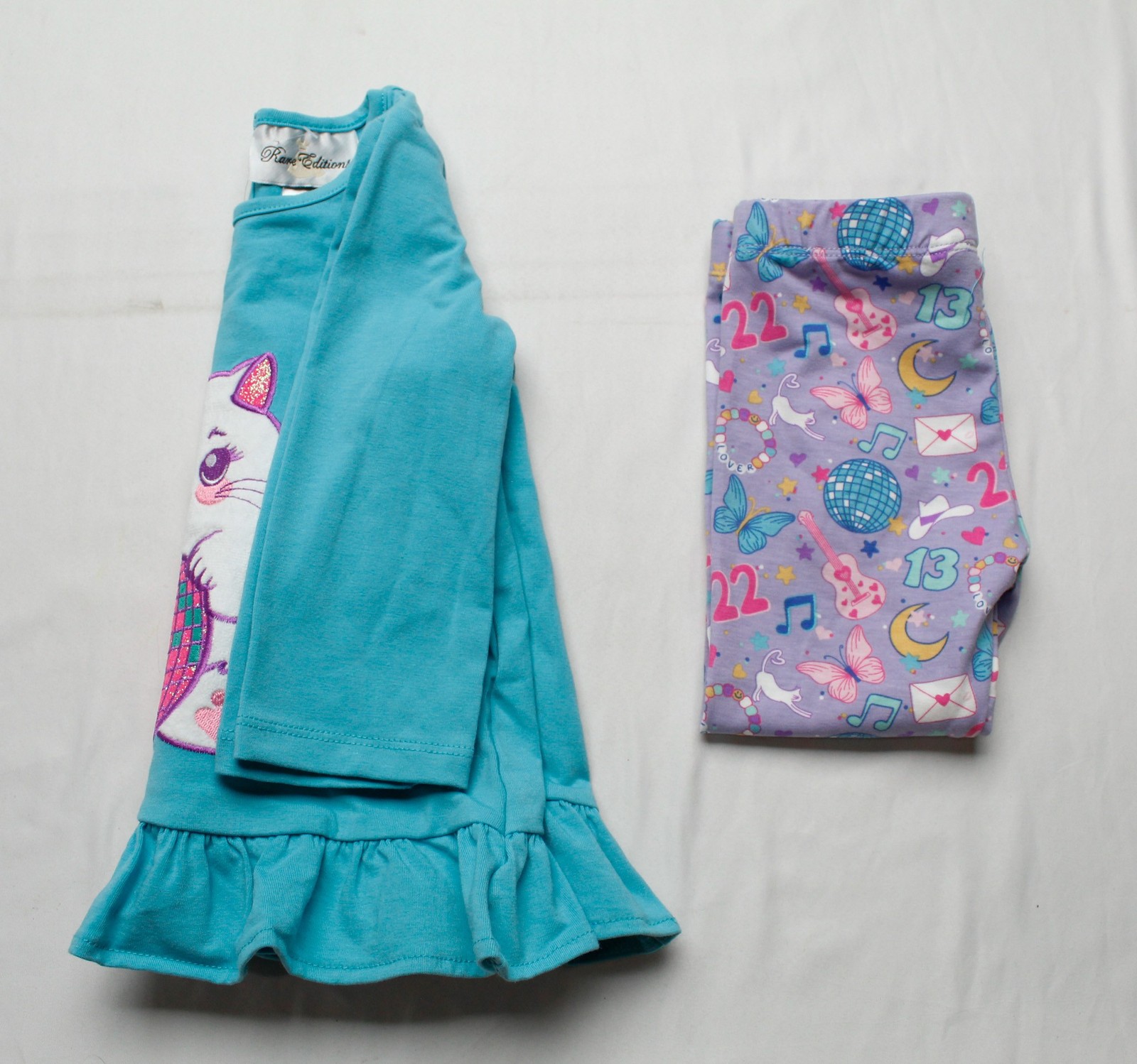 Rare Editions Toddler Girls Cat Appliqué Top & Leggings Set AC2 Multi Size: 2T