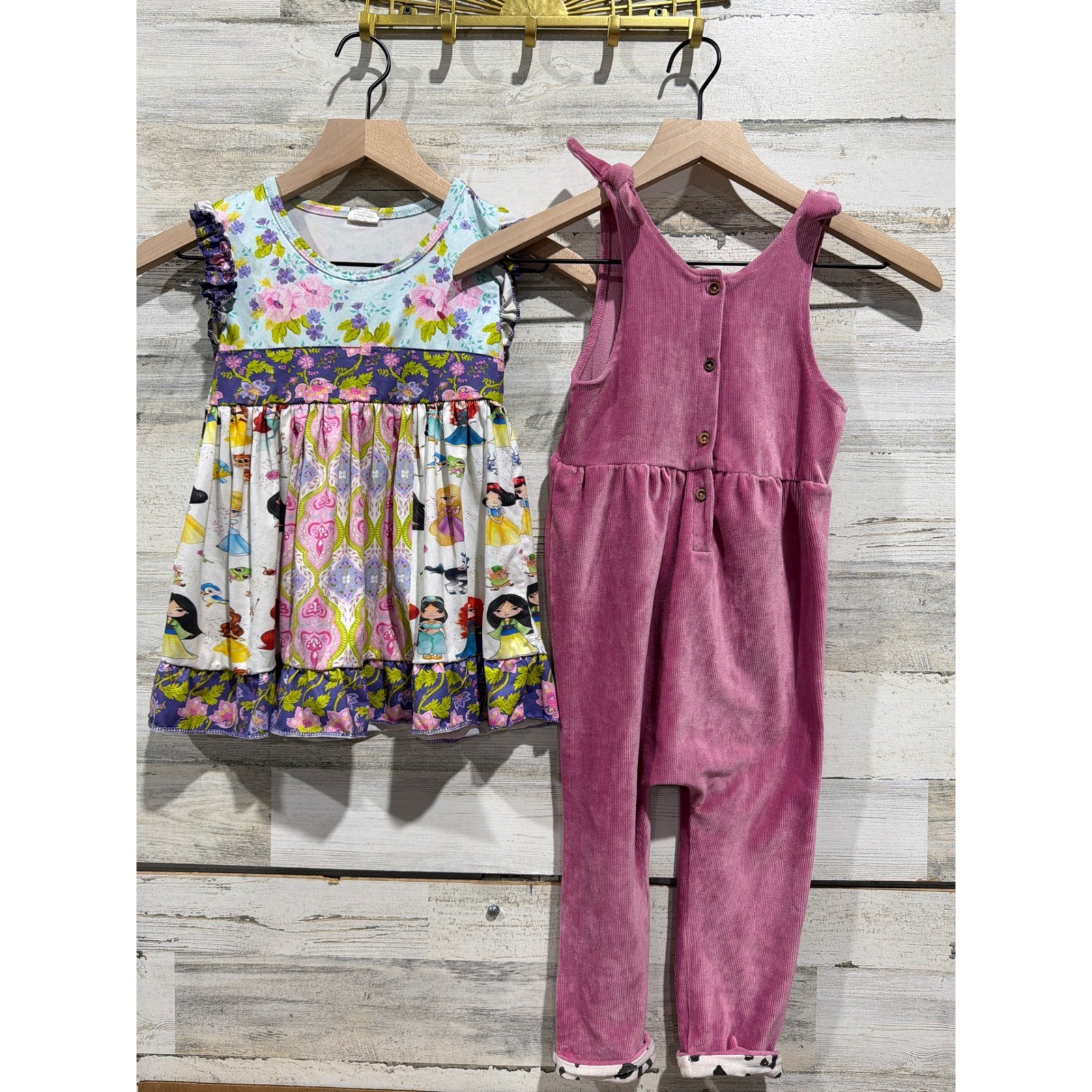 Jessica Simpson Romper & Boutique Princess Dress Girls 4T Pink Floral EUC