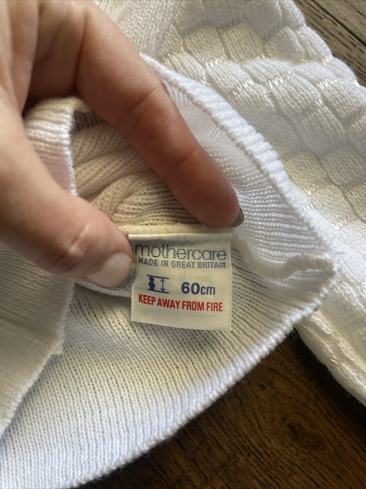 mothercare Great Britain 3-6 baby hand knit Sweater white overall Set Outfit 60