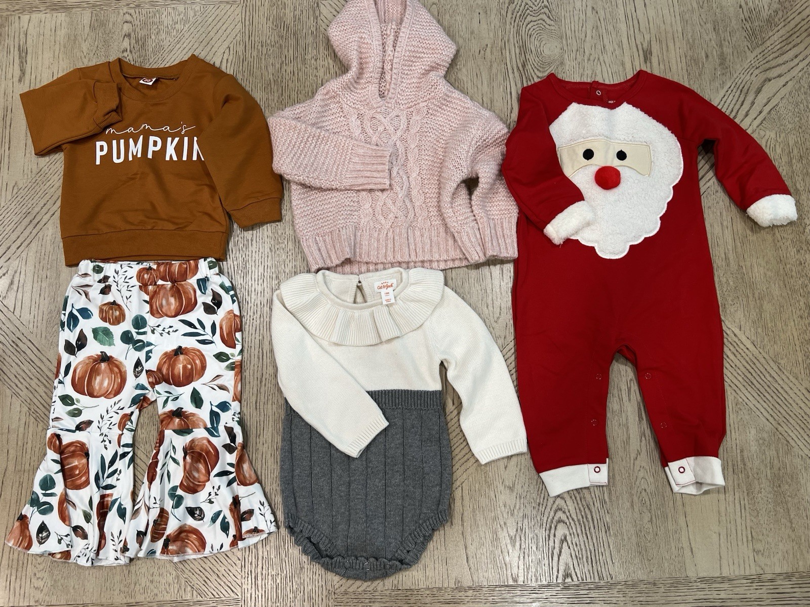 Baby Girl 12M Clothing Lot Fall Winter Sweater Outfit Christmas 5 Pc Cute