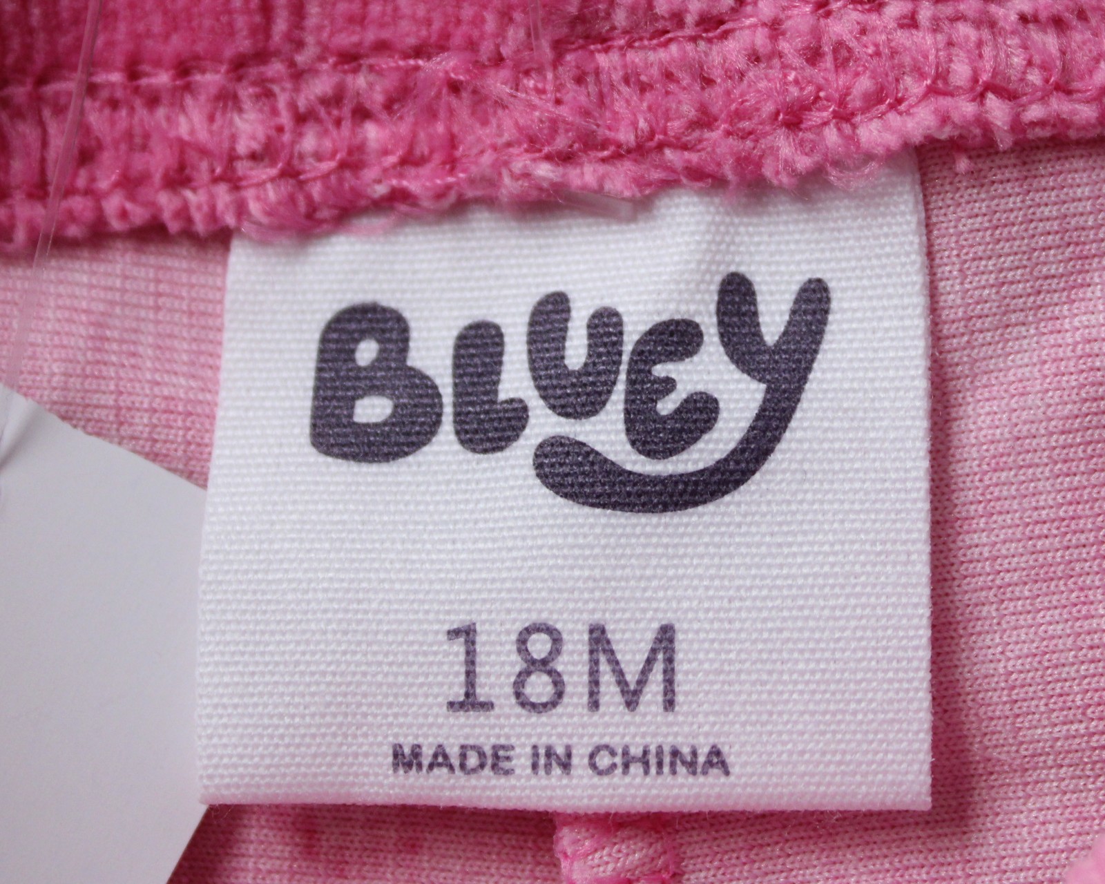 Bluey Girl’s Ribbed Velour 2-Piece Top & Pants Set EH6 Pink Size 18M NWT