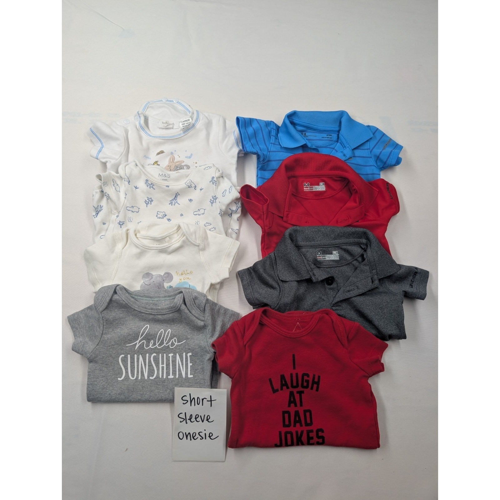 24 Pieces Baby Boy NB to 3 mo Various Brands Bodysuits Short/Long Sleeve Pants