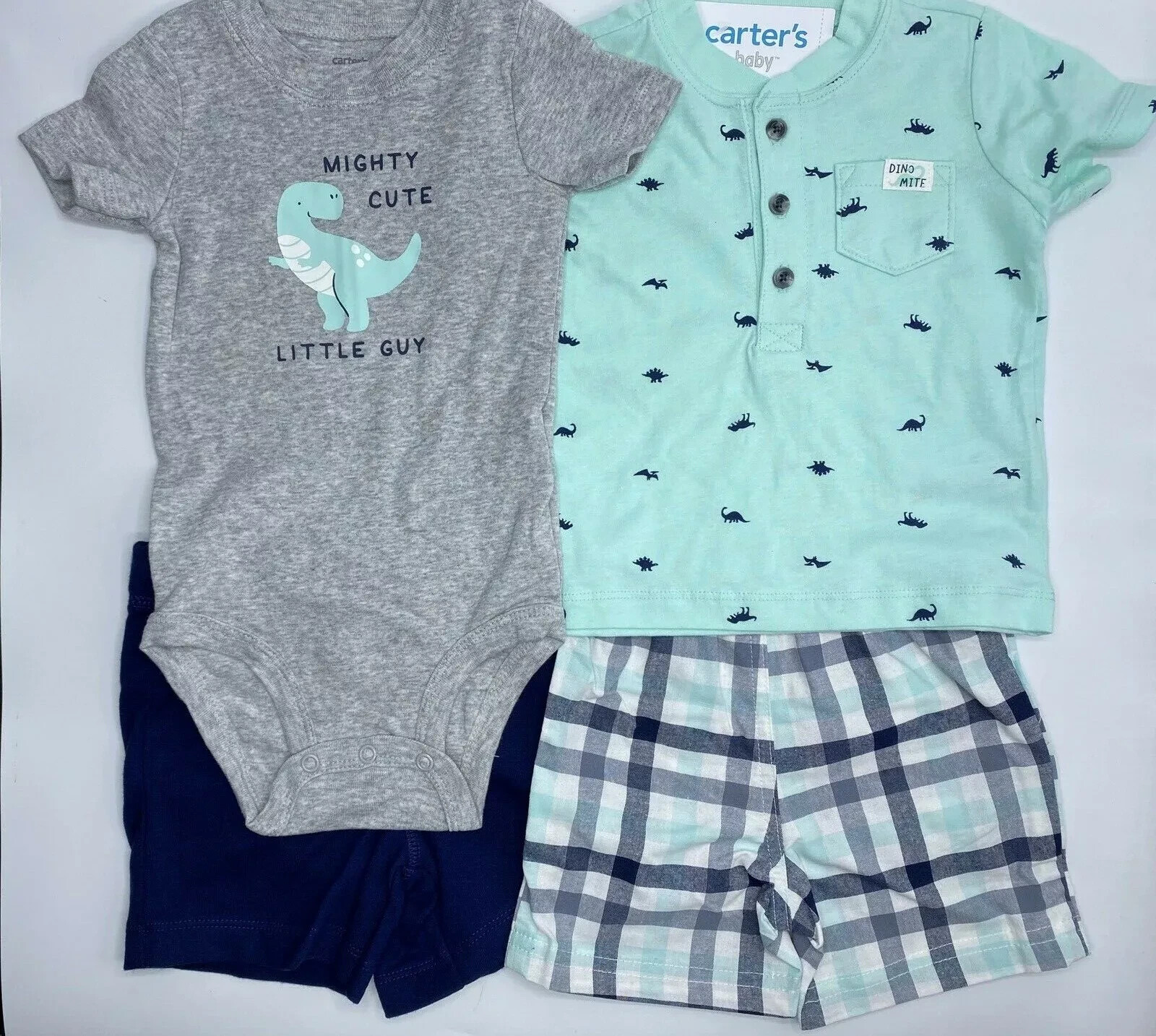 carters 9 Months Adorable 4-Piece Short Outfits Sets Mix & Match Dinosaurs