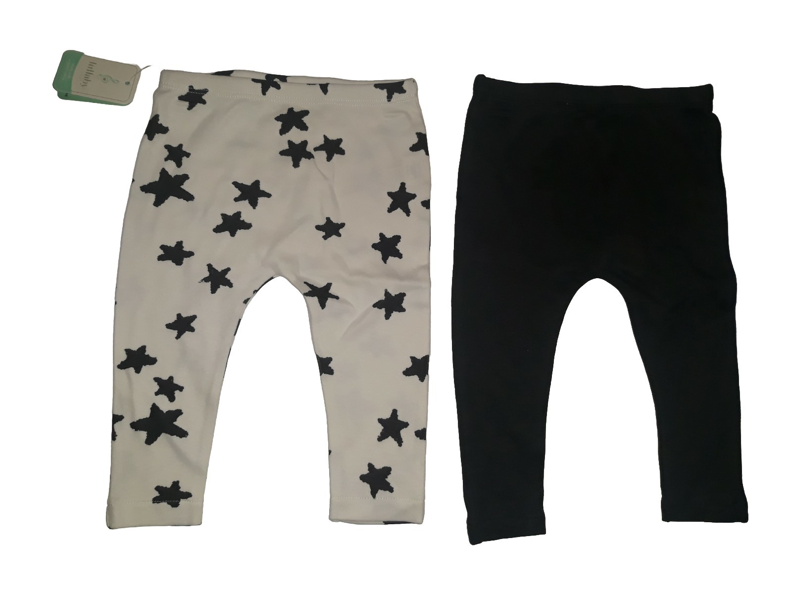 Lullaby Lane Leggings Black White Stars 2-Piece 0-3 Months Pants Baby Infant NEW