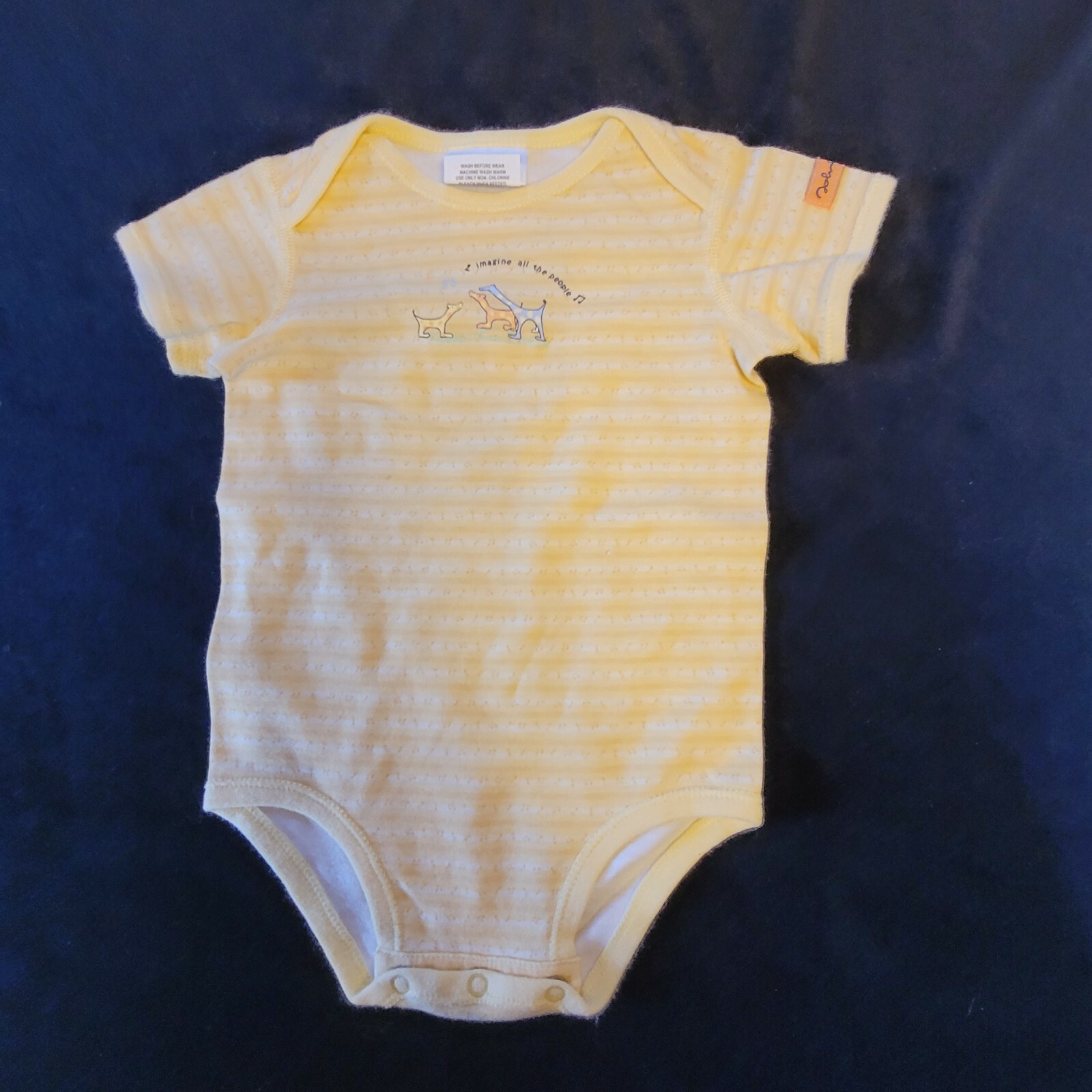 Carters John Lennon Unisex Music Notes Yellow Bodysuit Imagine all the People