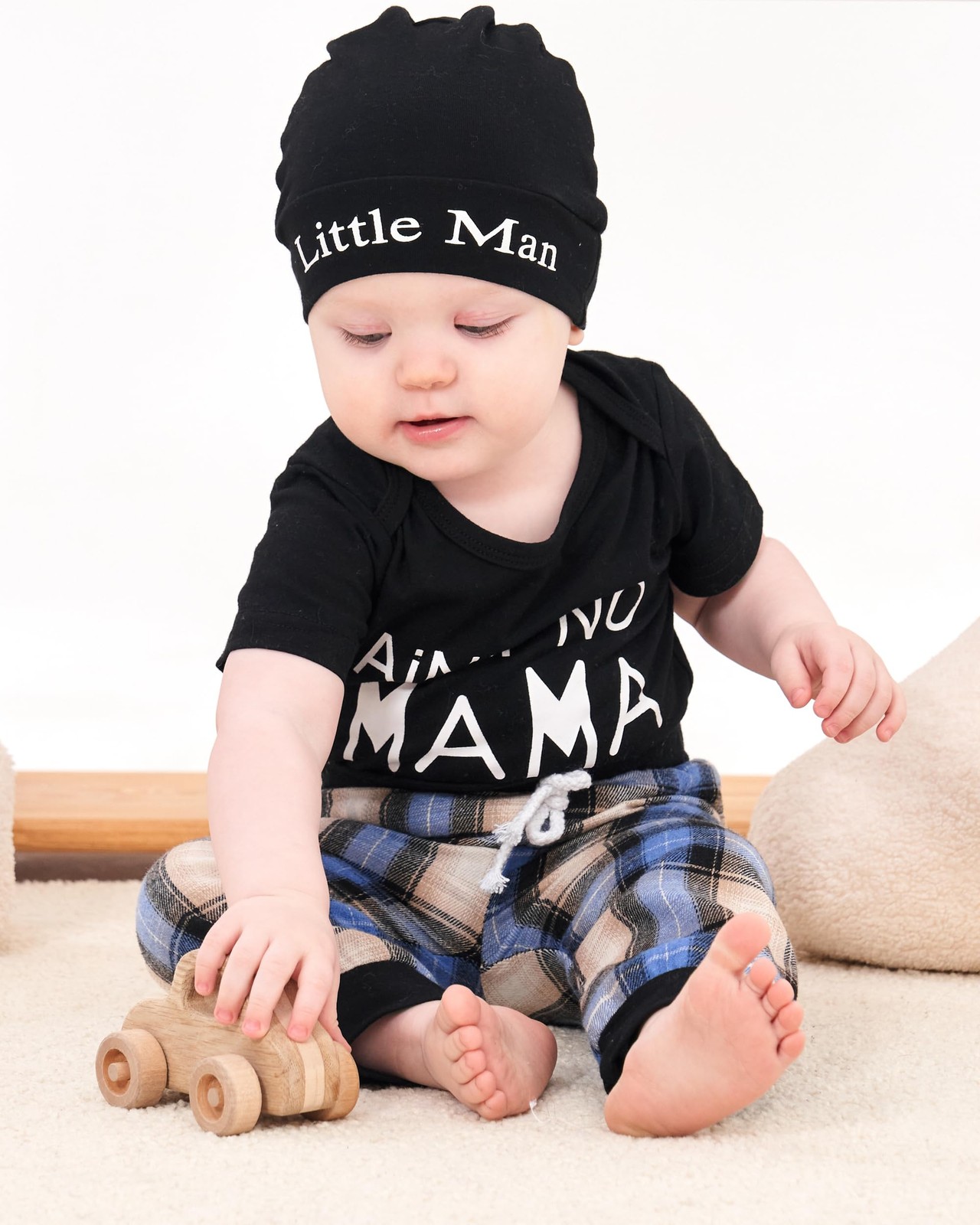Newborn Baby Boy Outfit Set New to the Crew Shirt Pants Long Infant Clothes
