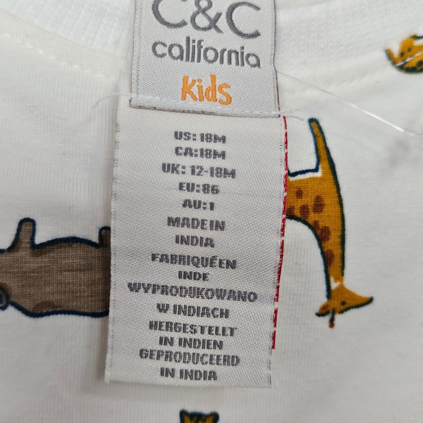 C&C California Kids 4 Piece Safari Lion T-Shirt and Shorts Set 18M Green Orange