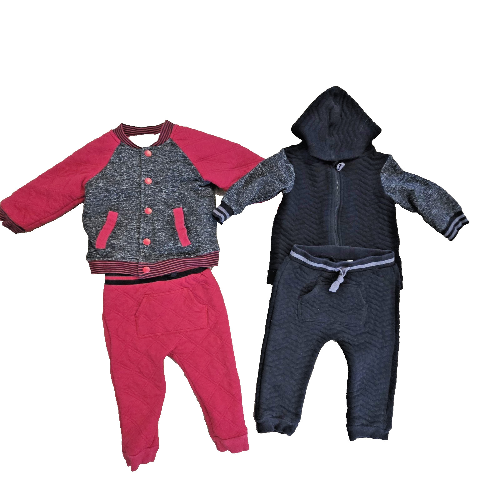 Toddler 18 month 2 piece jogger sweat suits cute sporty lot 2 sets 4 pieces used