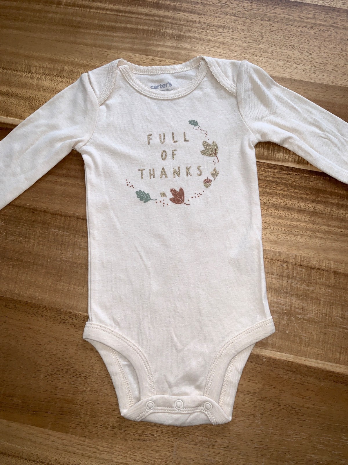 Carters Baby Girls “Full Of Thanks” Bodysuit & Legging Set With Tulle Skirt 6M