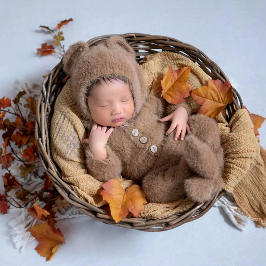 Newborn Teddy Bear Photography Outfit Boy Girl Infant Photo Prop Costume Baby
