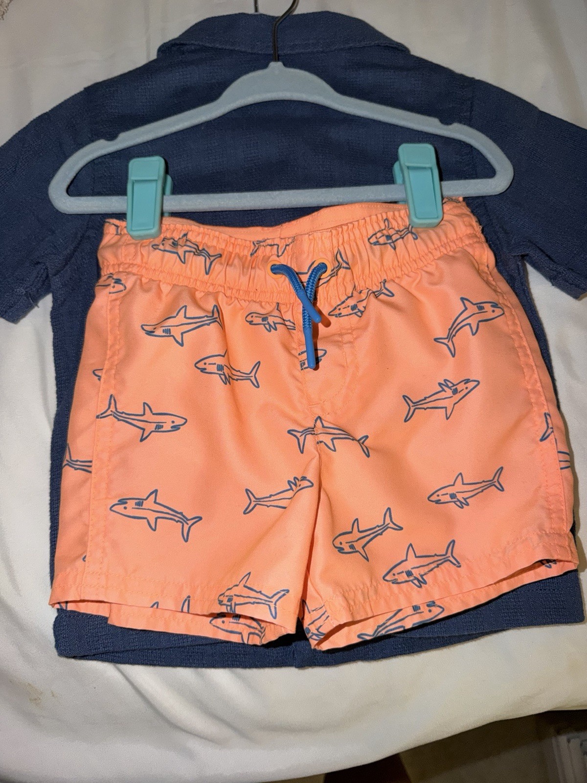 Cat & Jack Boys 18 Months 2pc Swim Shorts Set w/ matching Short Sleeve Shirt