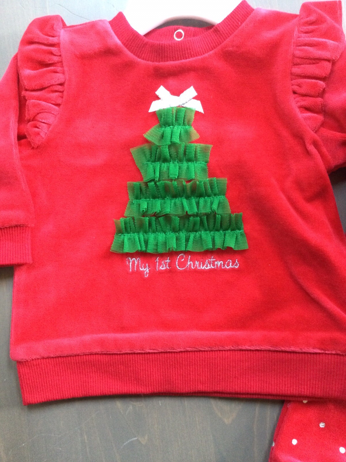 NWT Little Me Holiday Velour Sz 3m 2 Pc Girls
