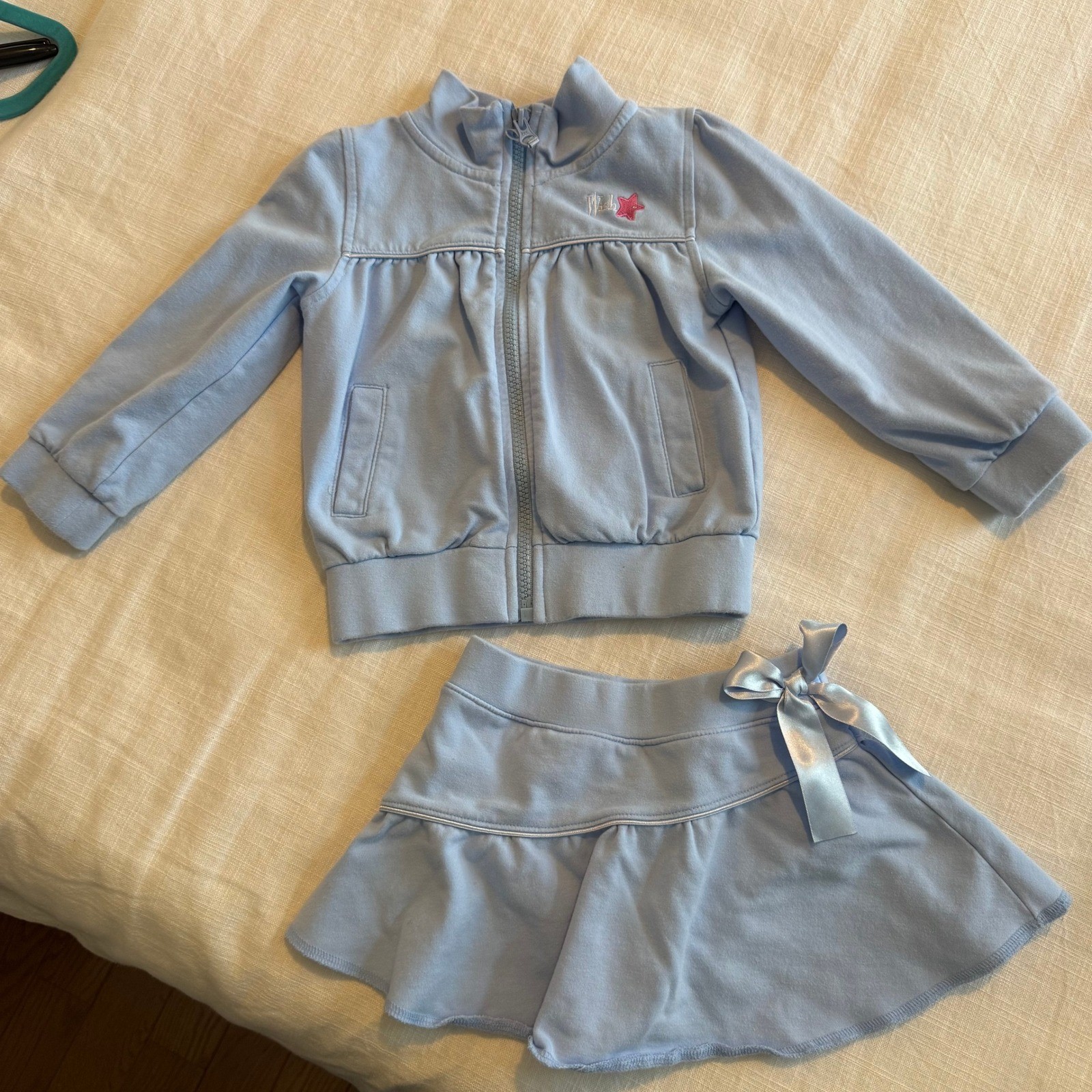 Circo Girls 18M Light Blue Zip Up Track Jacket and Ruffle Skort 2 Piece Set