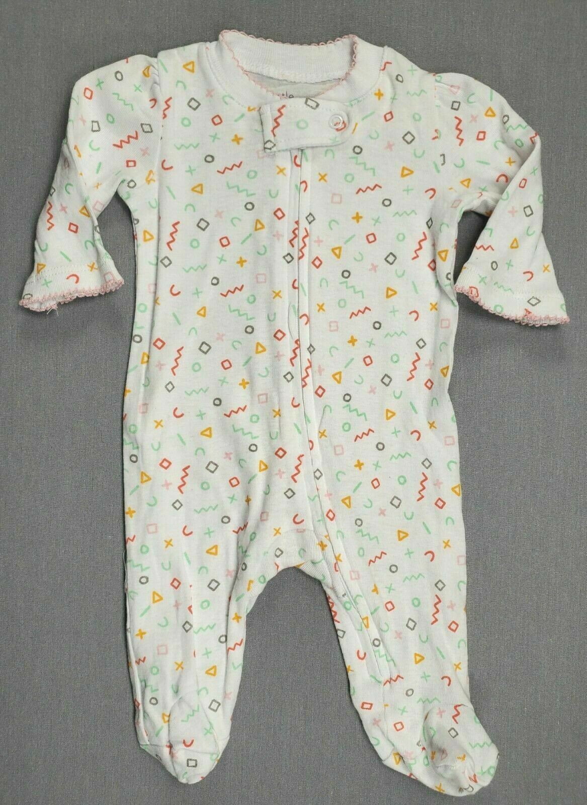 Baby Girl Nwot Little Wonders Newborn Shapes Footed Sleep N Play
