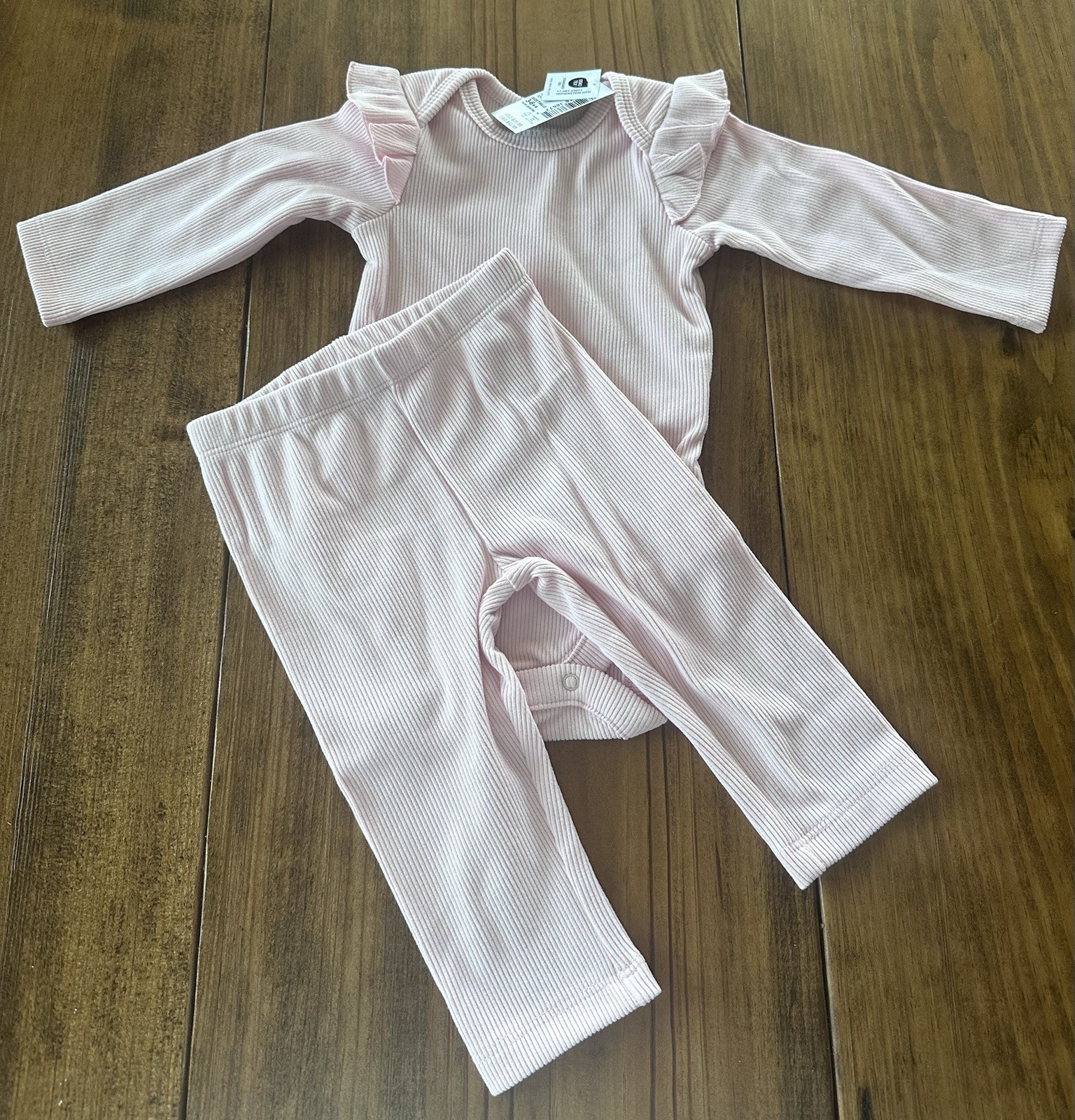 Baby Girl Flutter Sleeve Ribbed 2 Pc Play Set 3-6 Month The Children’s Place NWT