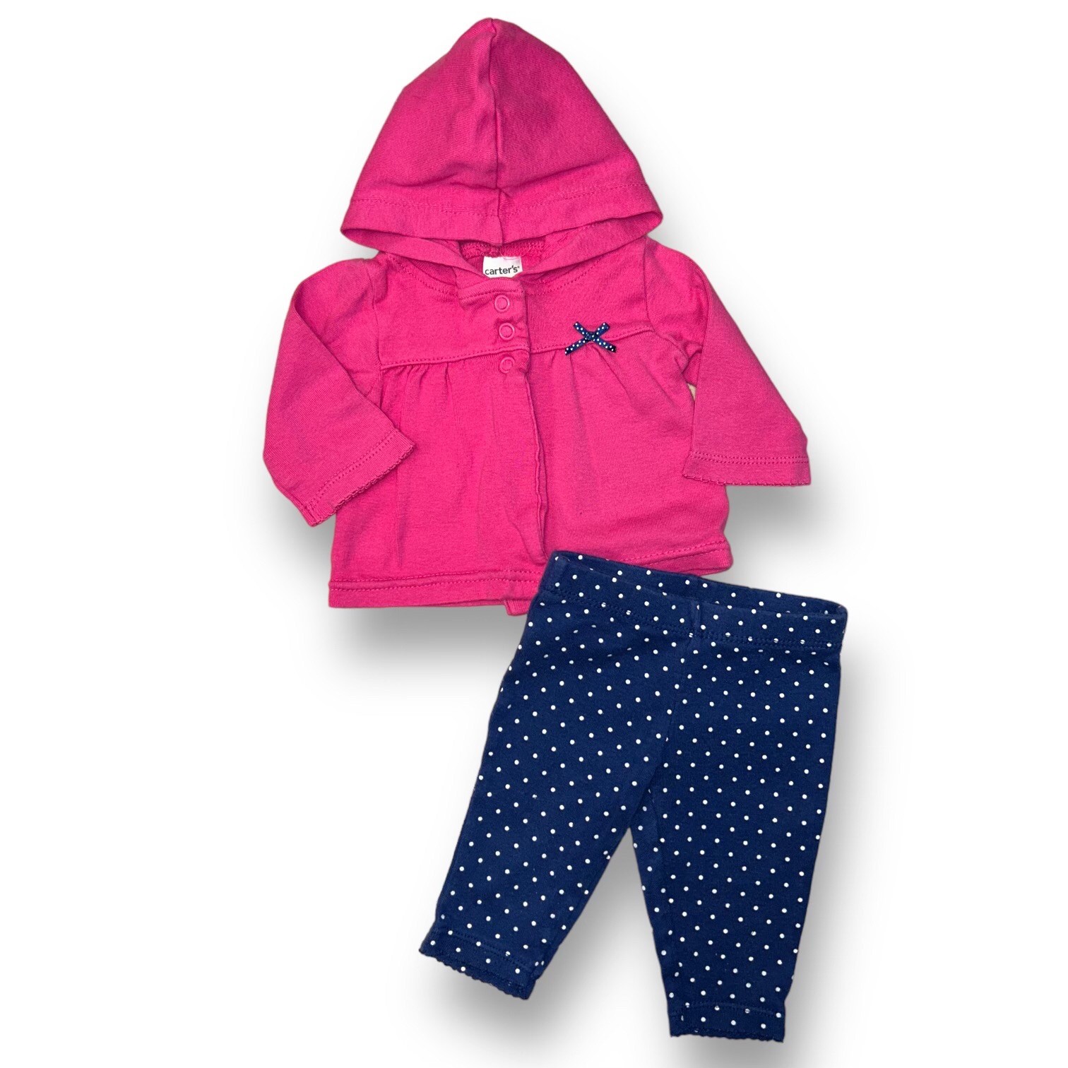 Carter’s Newborn Girl Outfit Pink Hoodie and Cotton Leggings 2-Piece Pants Set
