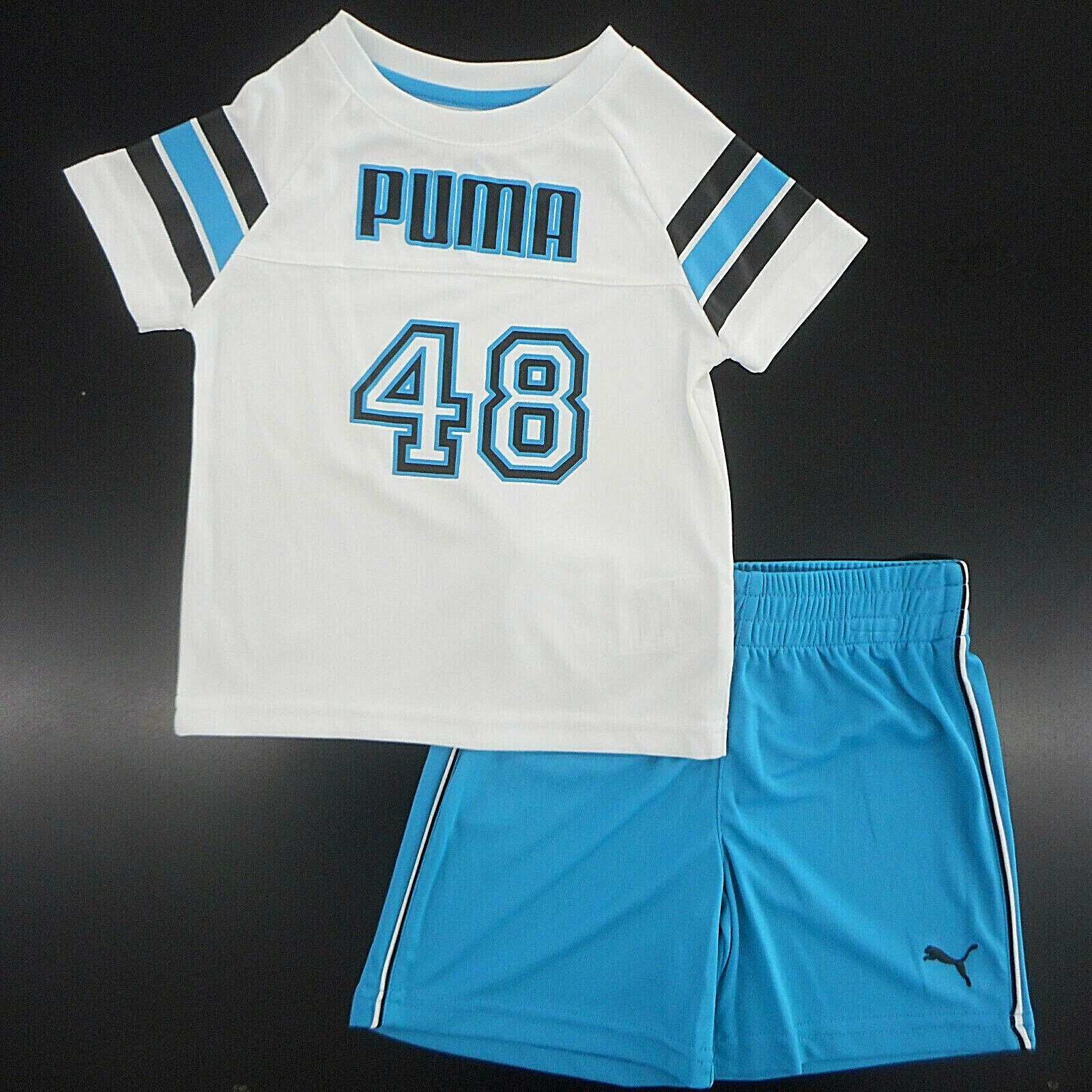 Infant Boys PUMA $38 Short Sleeve Wicking Shirt W/ Wicking Shorts Sz 18Mt & 24Mt