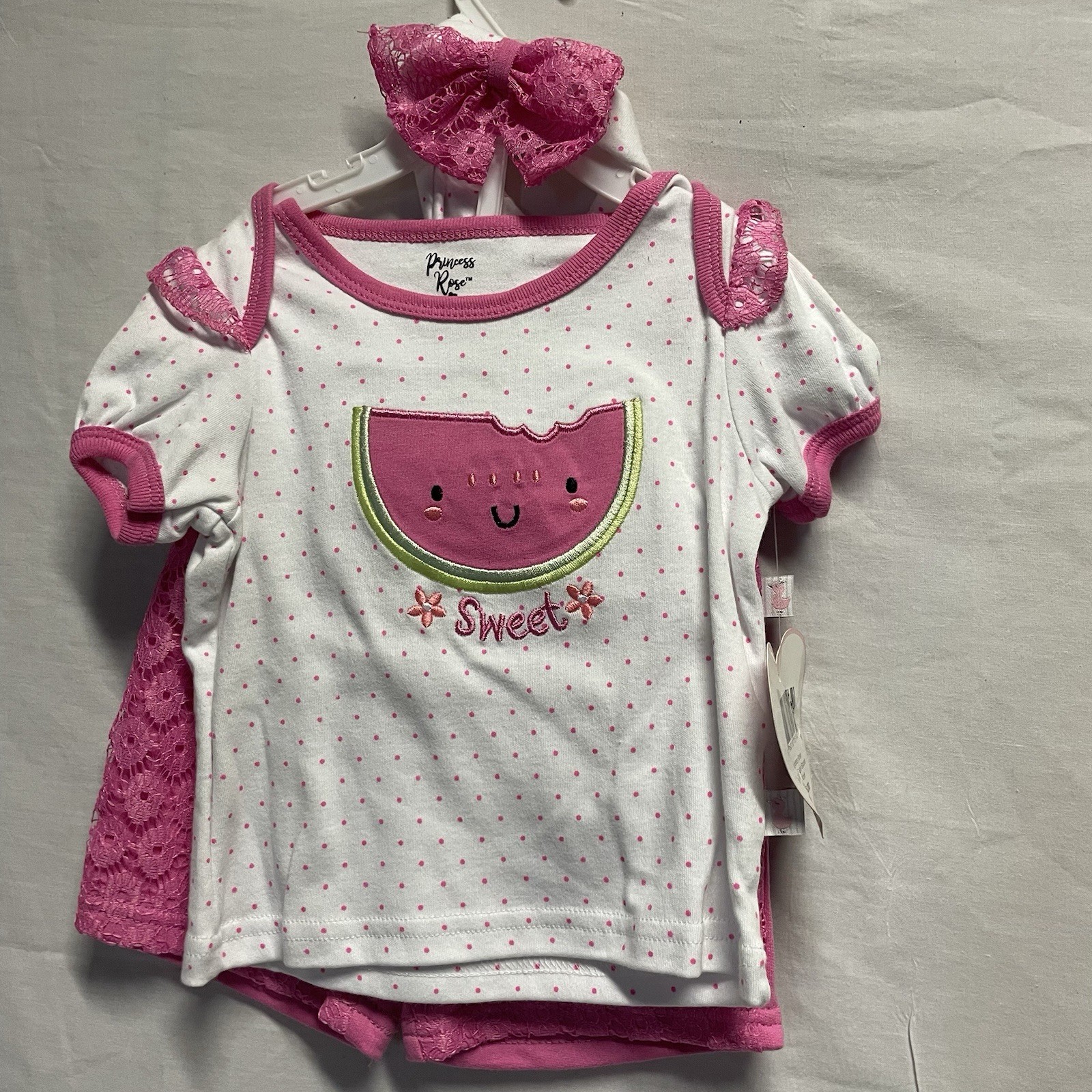 Princess Rose 2 Piece With Headband Size 24 Months Pink Watermelon