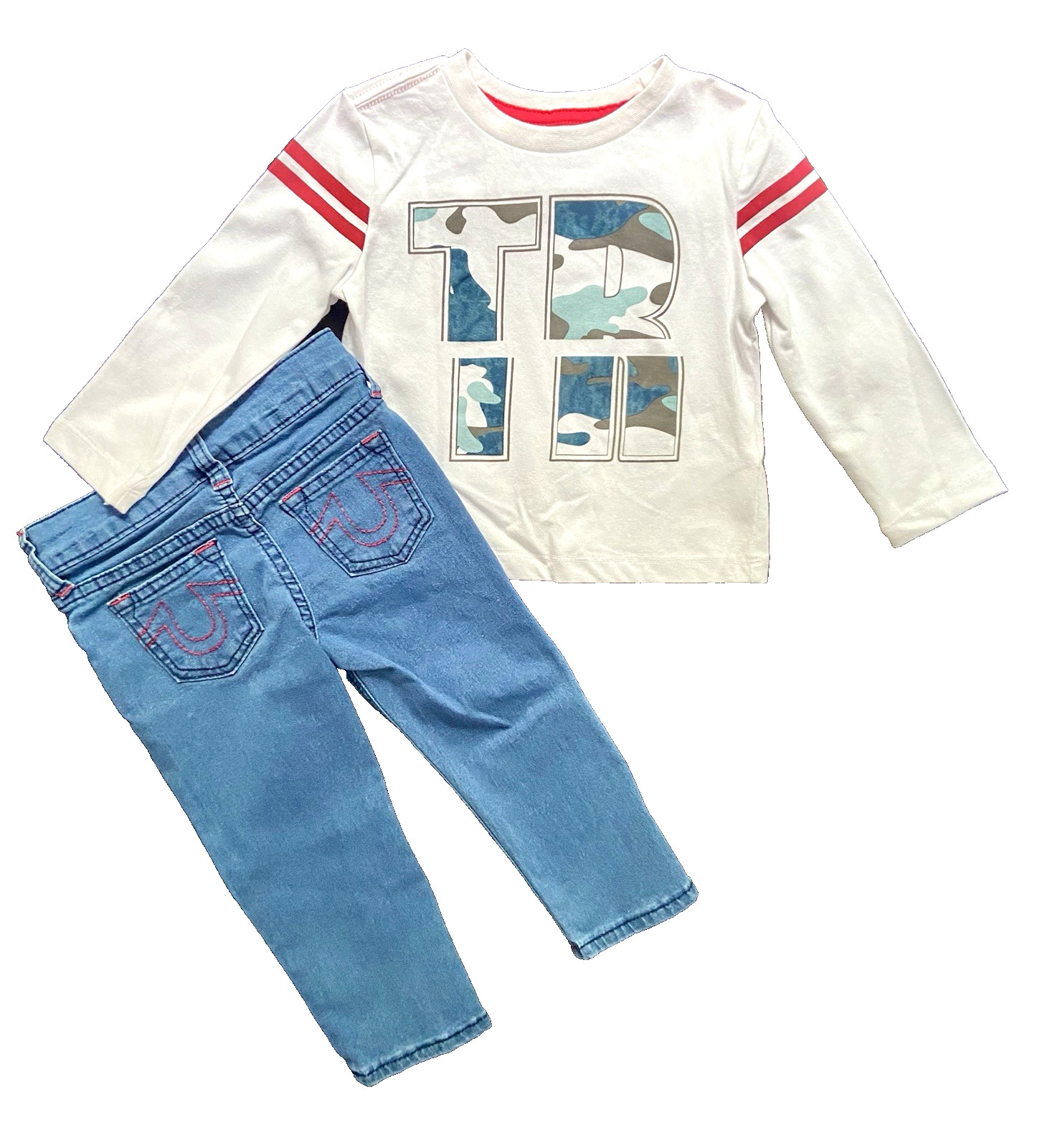 True Religion Boys 18 Months 2-Piece L/S T-Shirt & Adj. Waist Denim Jeans Set