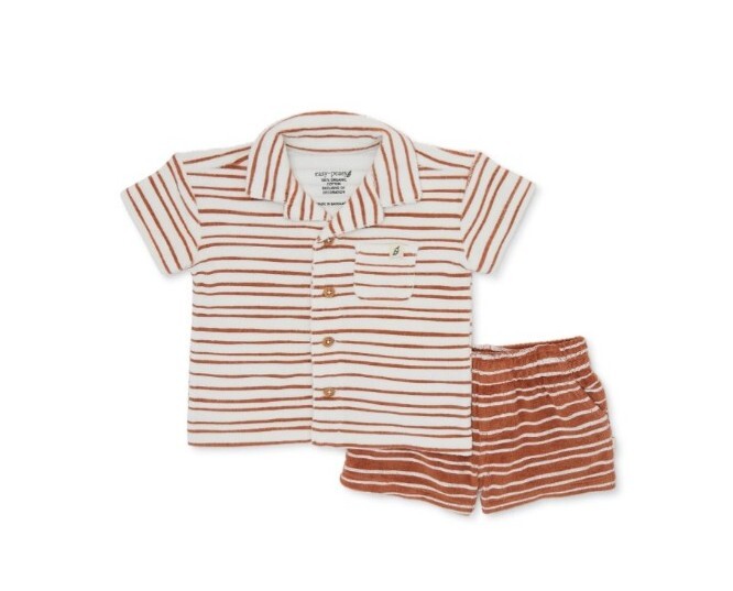 easy-peasy Baby Boy Terry Cloth Shirt and Shorts Set, 2-Pieces Size 18M New