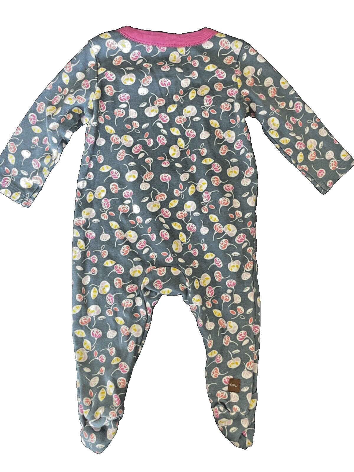 Tea Collection Bodysuit 0-3 Months, Grey/Pink/Yellow, Excellent Condition