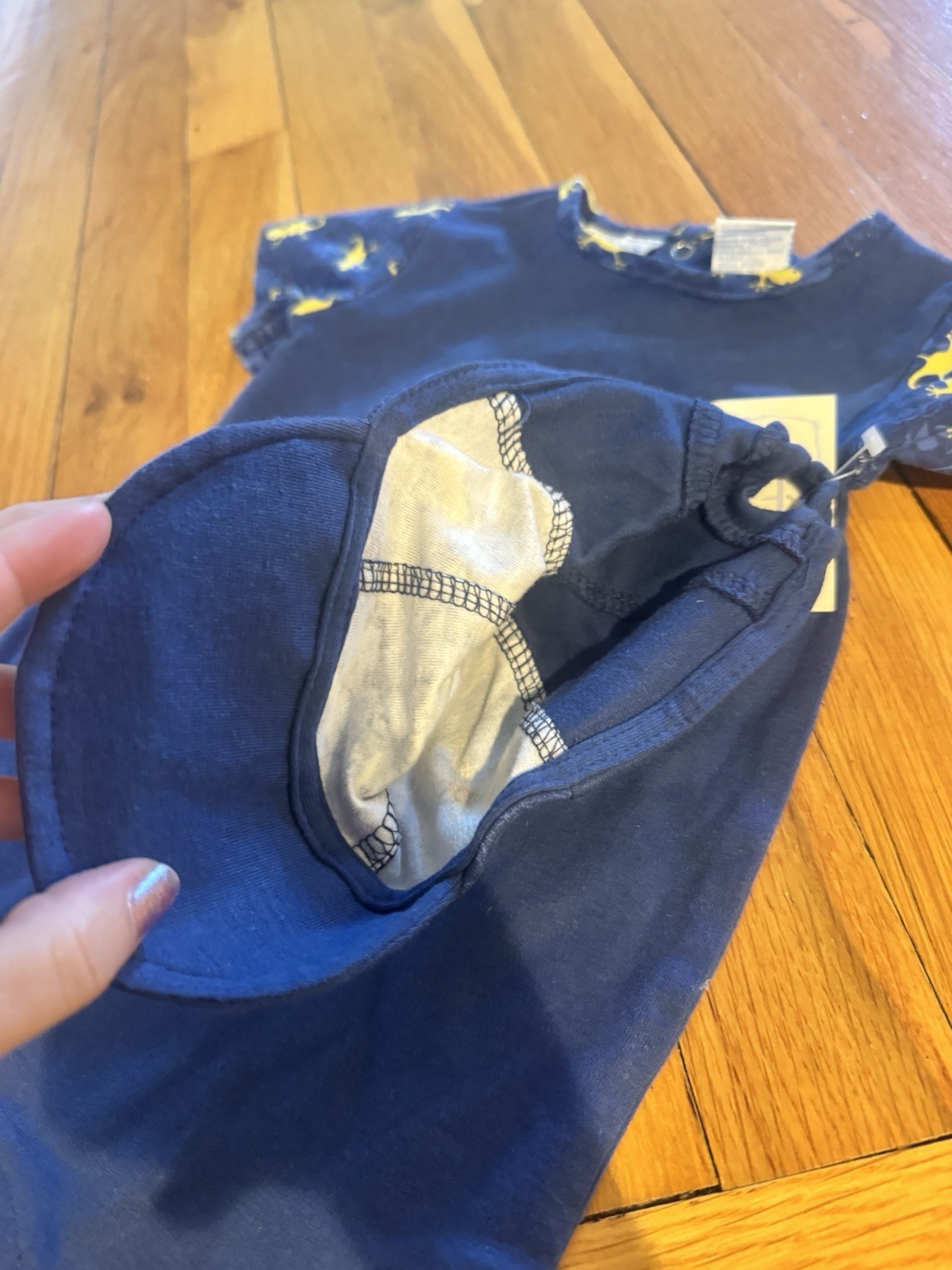 Vintage Basic Editions Baby Boy Lizard Romper Hat Set Blue NWT 12M Embroidered