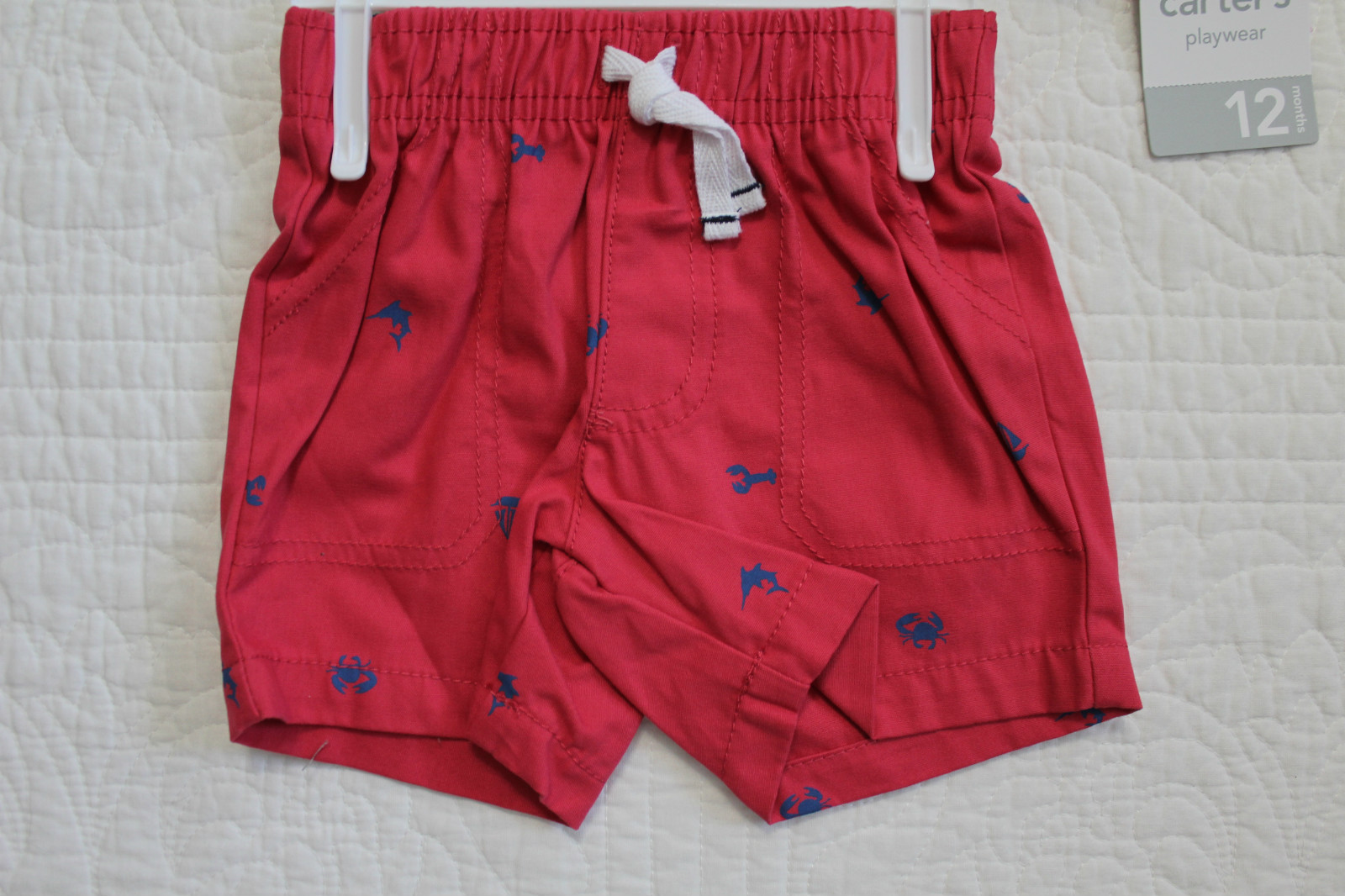 NEW BABY BOYS CARTERS 2 PIECE SET SHIRT SHORTS LITTLE SNAPPY CRAB IRRESISTIBLE